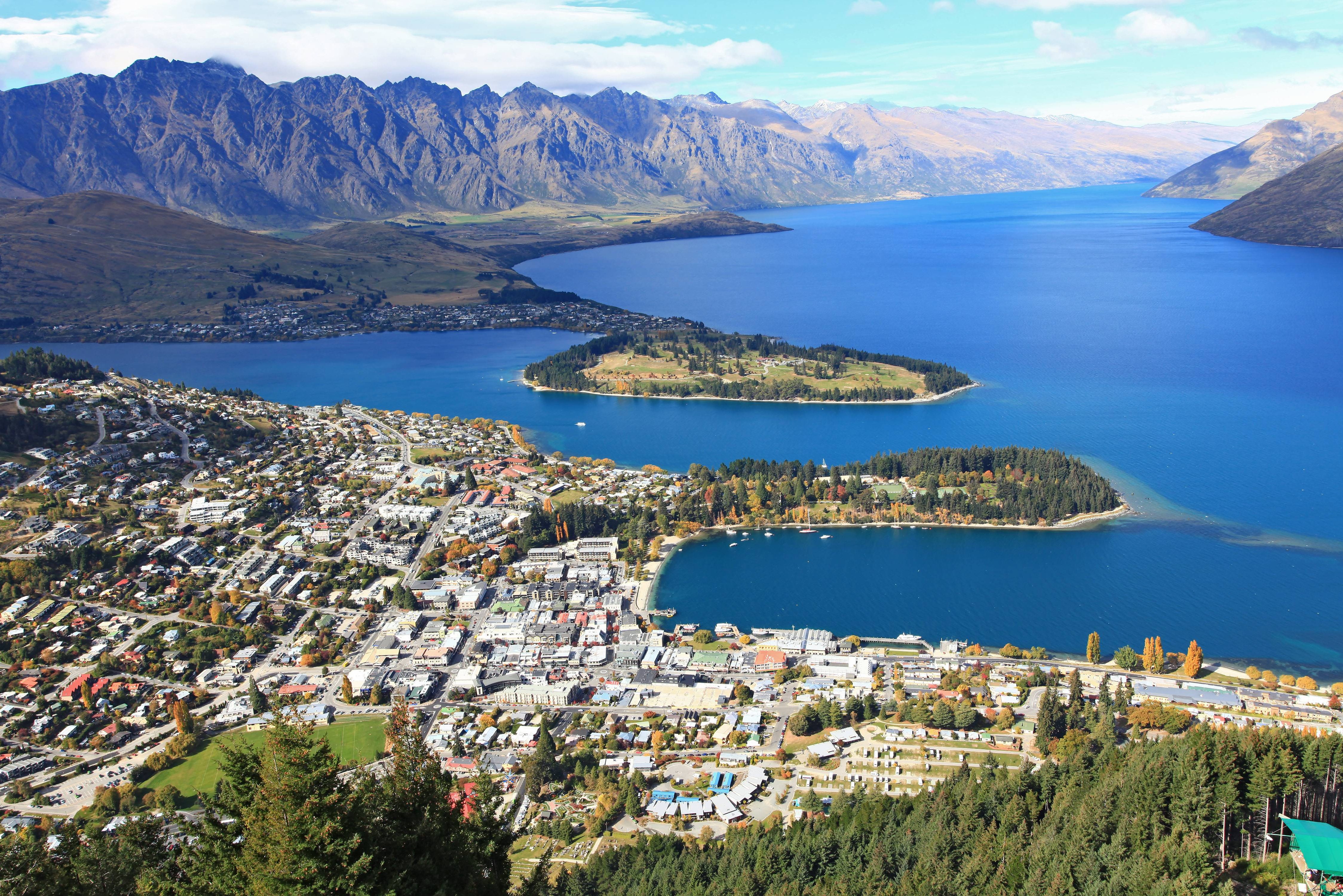 Queenstown aan Lake Wakatipu in Nieuw-Zeeland
