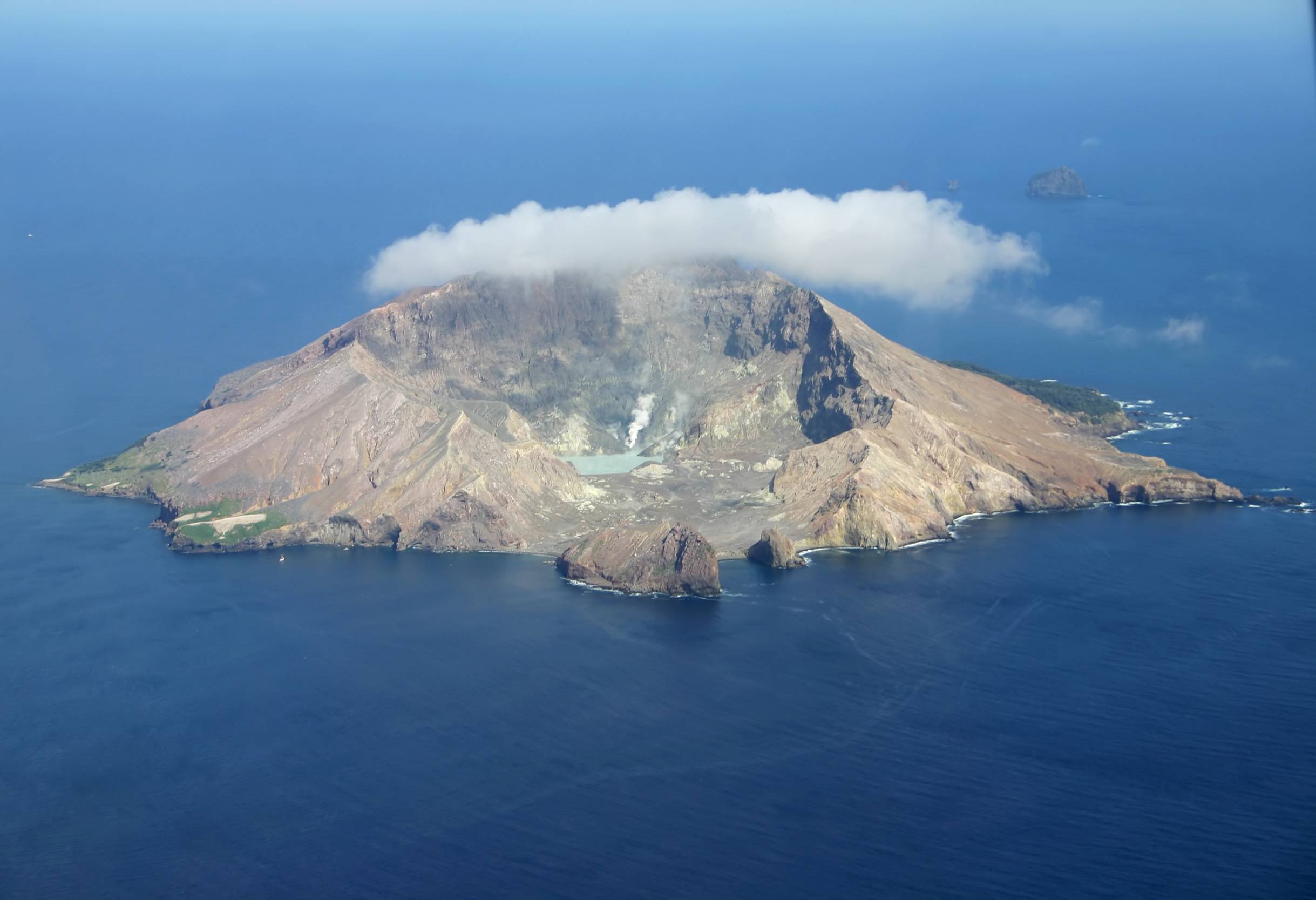 Het vulkanische White Island in Nieuw-Zeeland