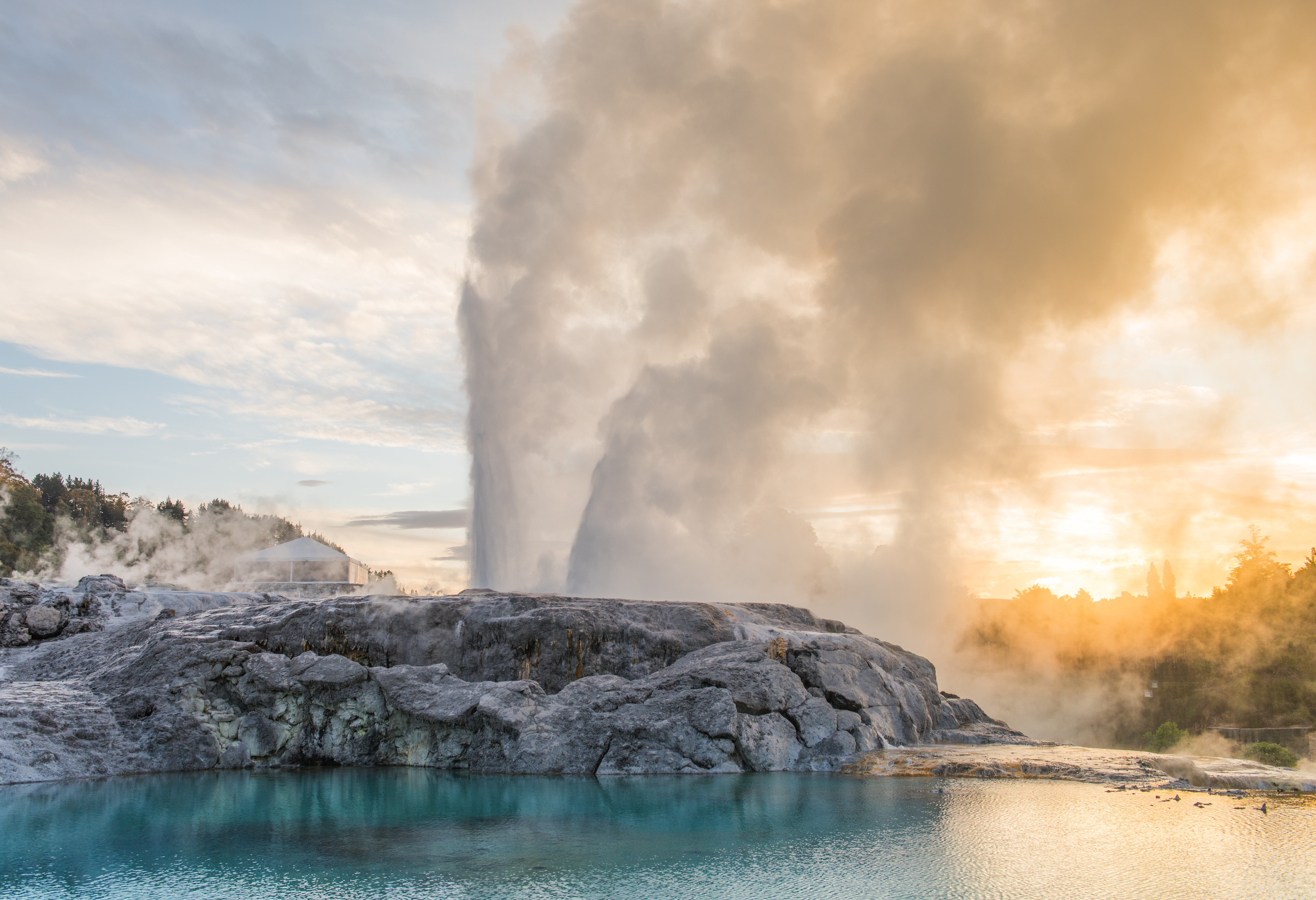 Te Puia geiser bij Rotorua in Nieuw-Zeeland