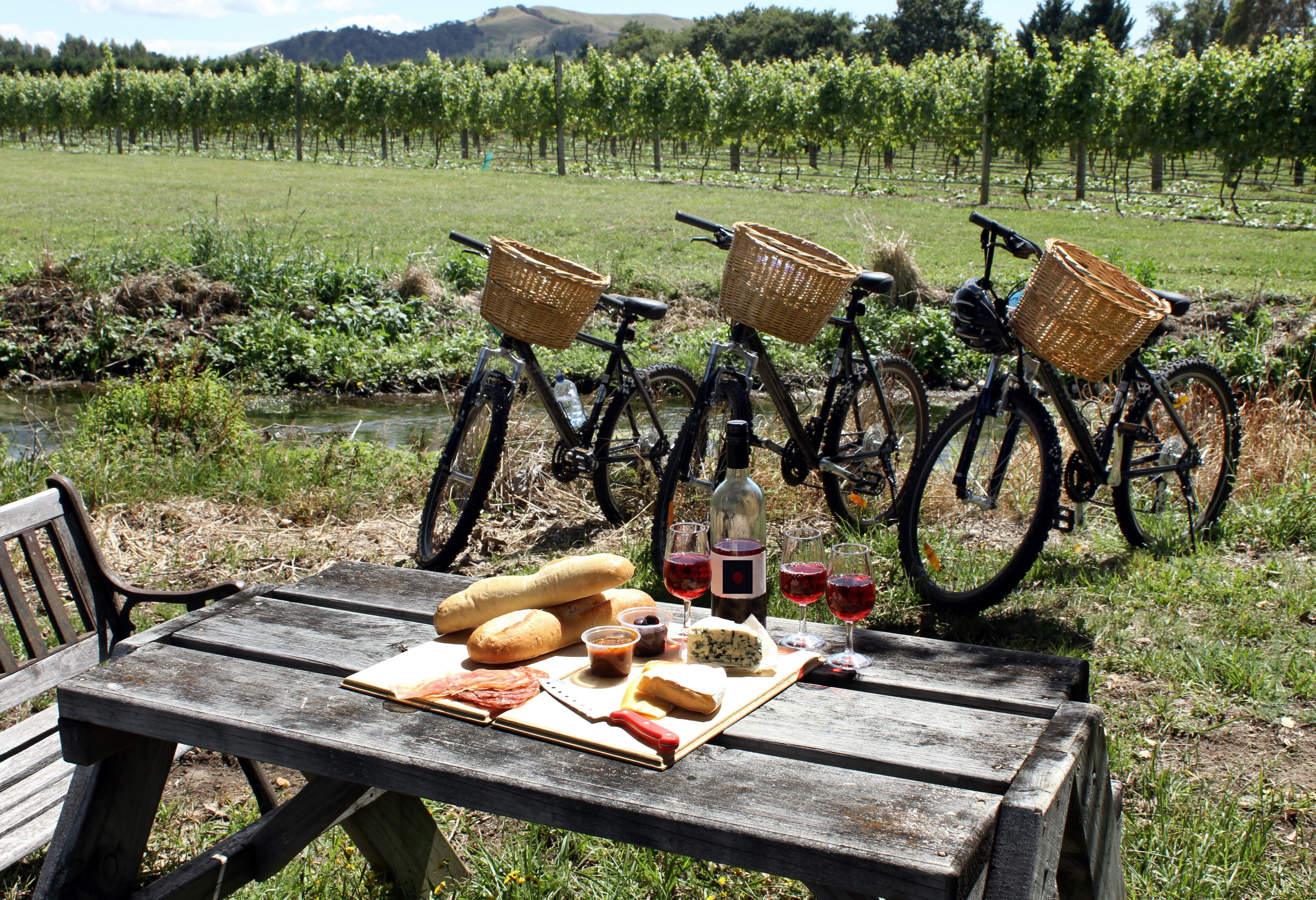 Wijngaard fietstour in Hawke's Bay in Nieuw-Zeeland