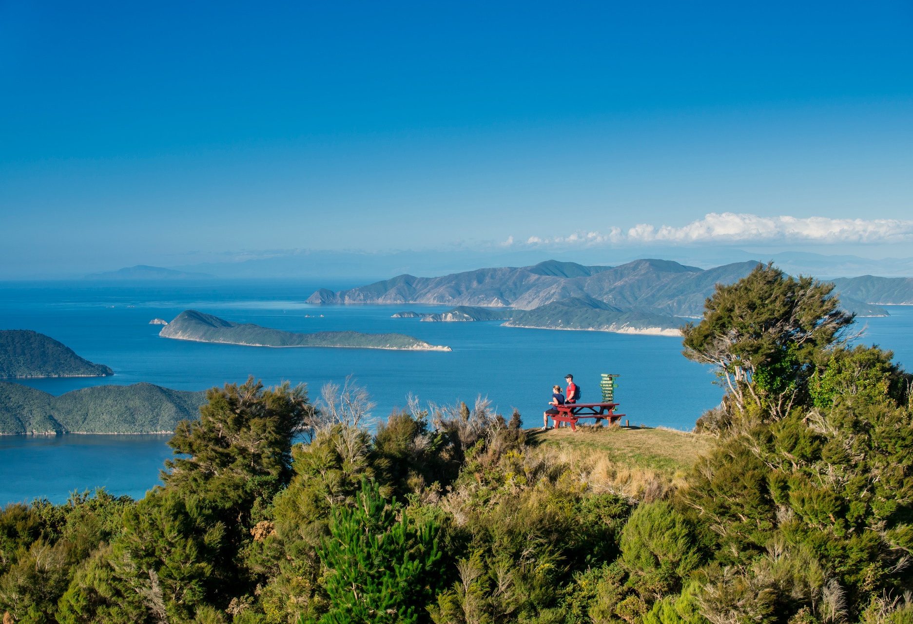 Wandelen in de Marlborough Sounds in Nieuw-Zeeland