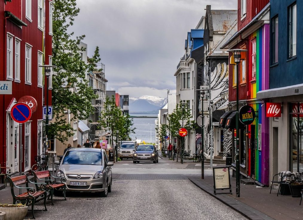 Straat in Reykjavik in IJsland