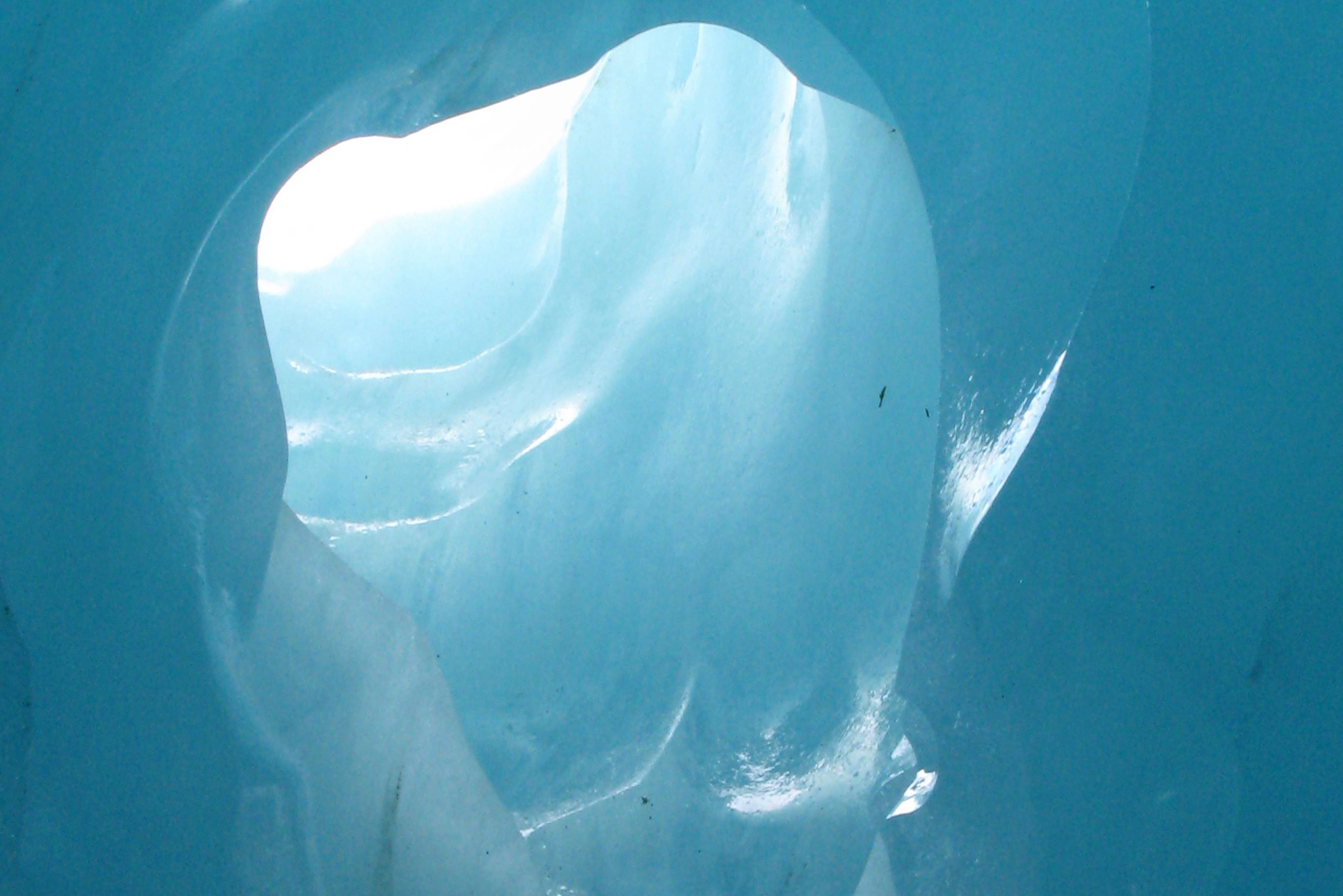 IJstunnel in Franz Josef gletsjer in Nieuw-Zeeland