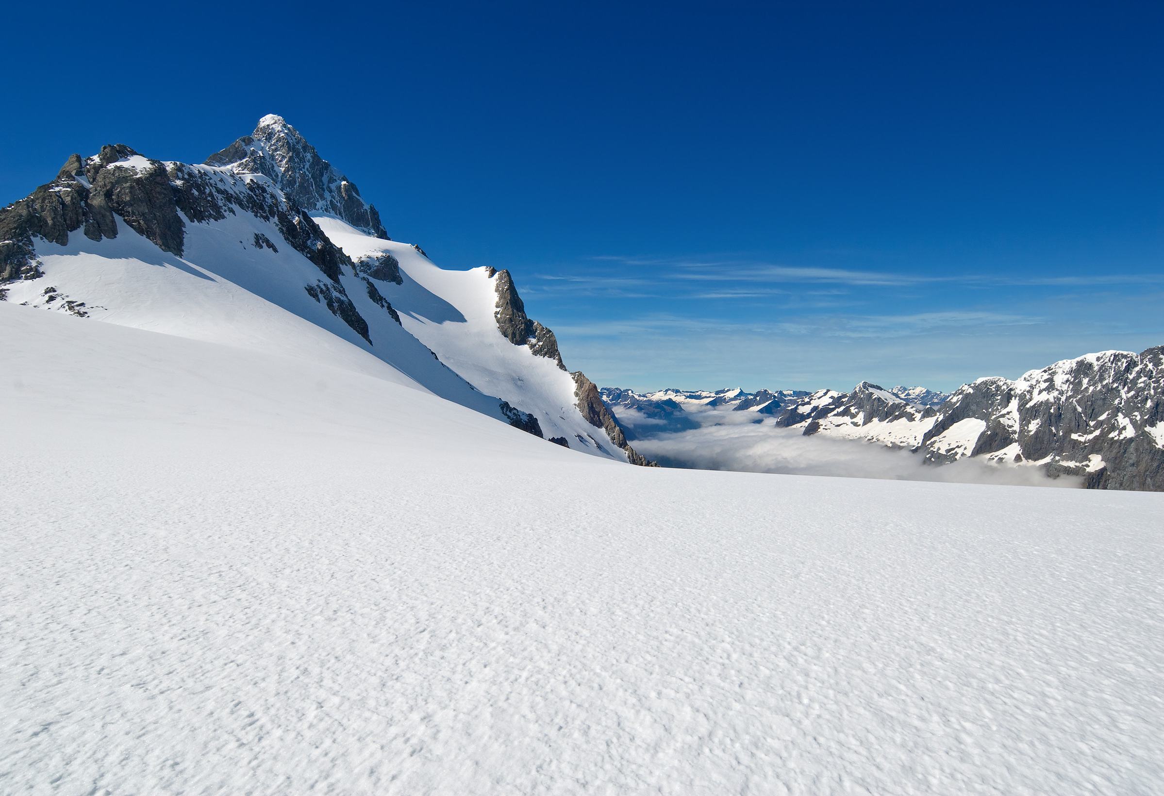 Franz Josef gletsjer in het Westland National Park in Nieuw-Zeeland