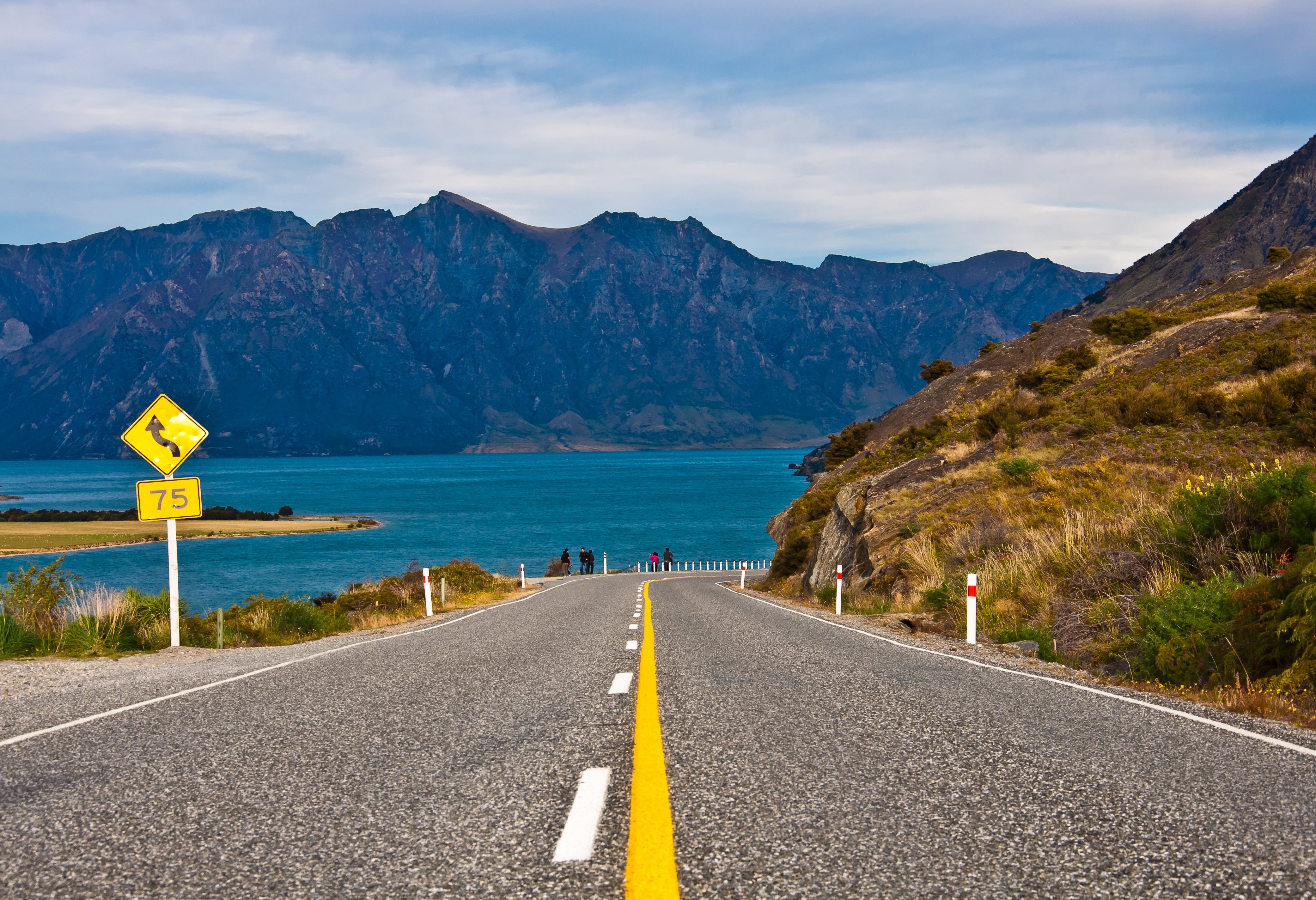 Weg bij Lake Wanaka in Nieuw-Zeeland