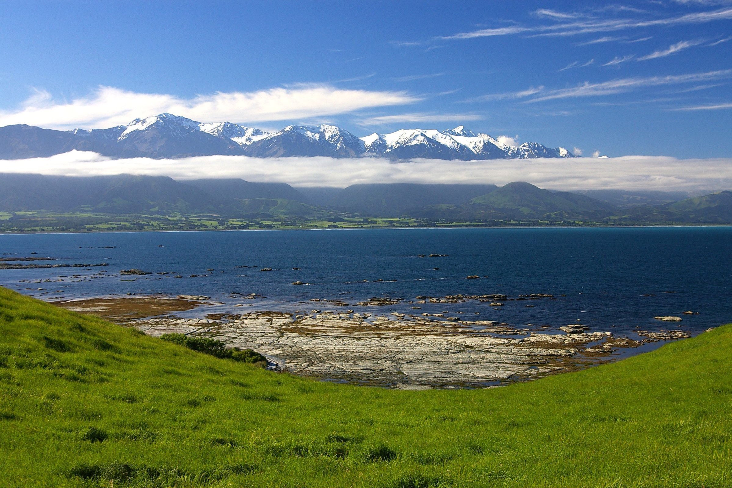 Landschap bij Kaikoura in Nieuw-Zeeland