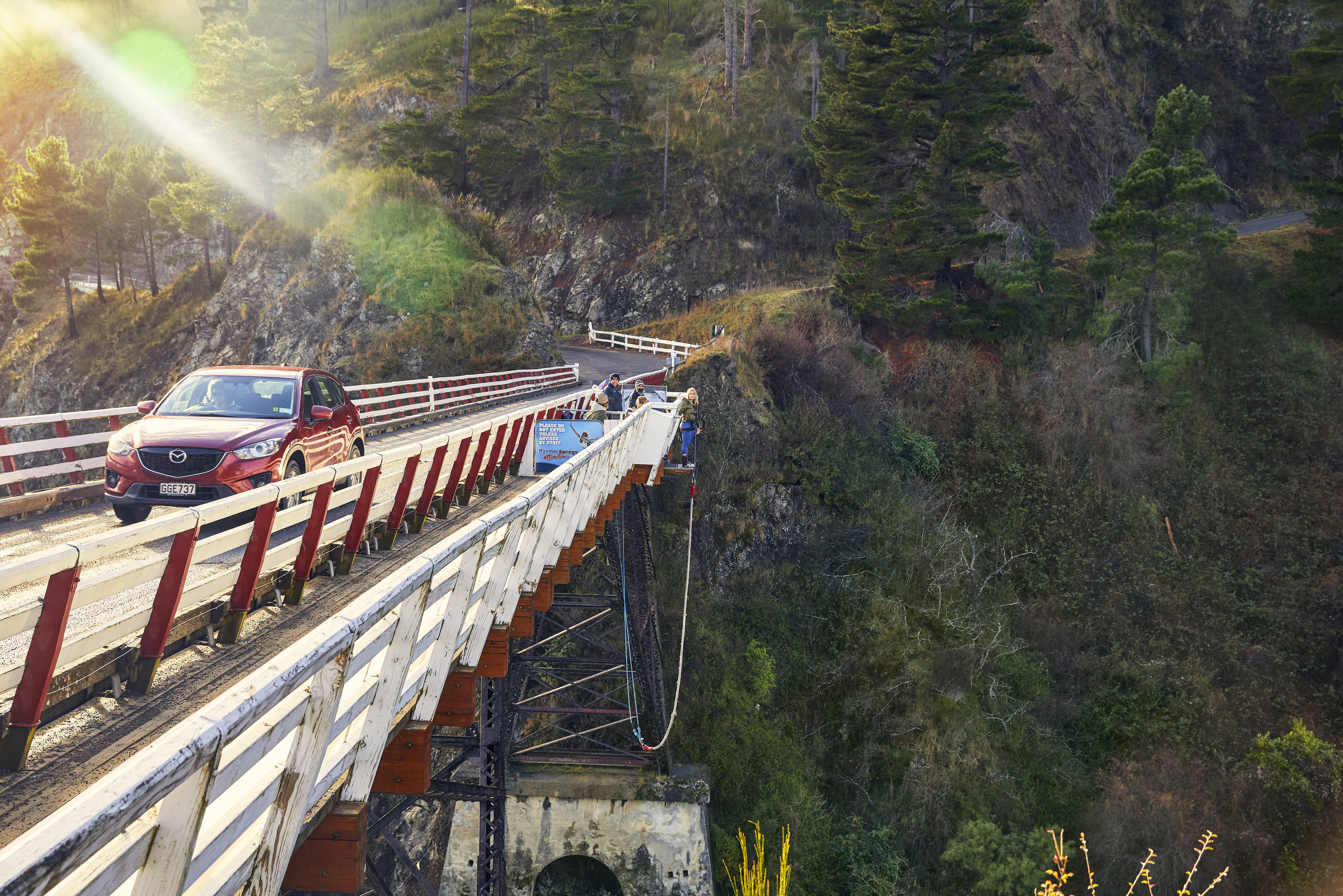 De bergen in naar Hanmer Springs in Nieuw-Zeeland