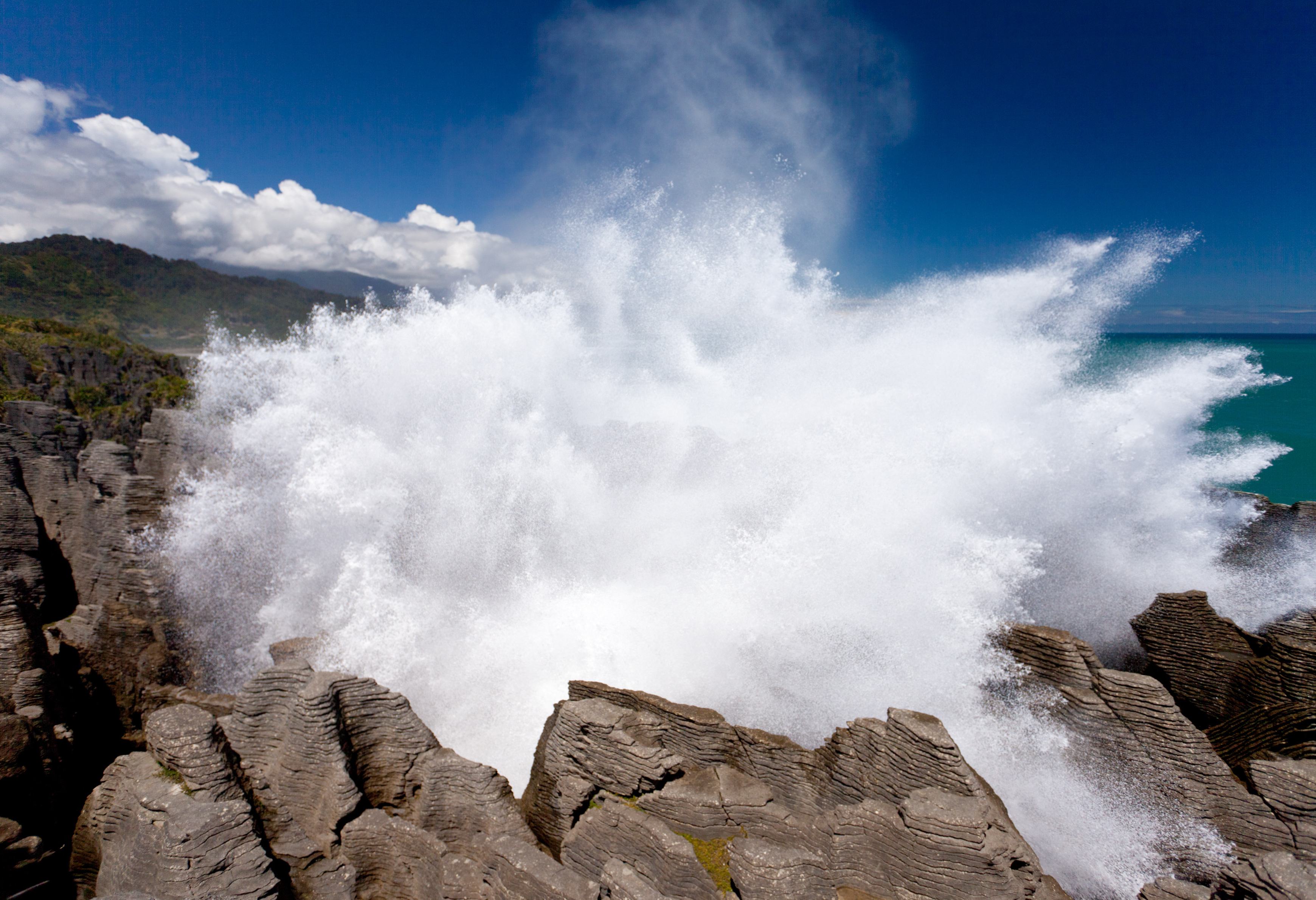 Pancake Rocks bij Punakaiki in Nieuw-Zeeland