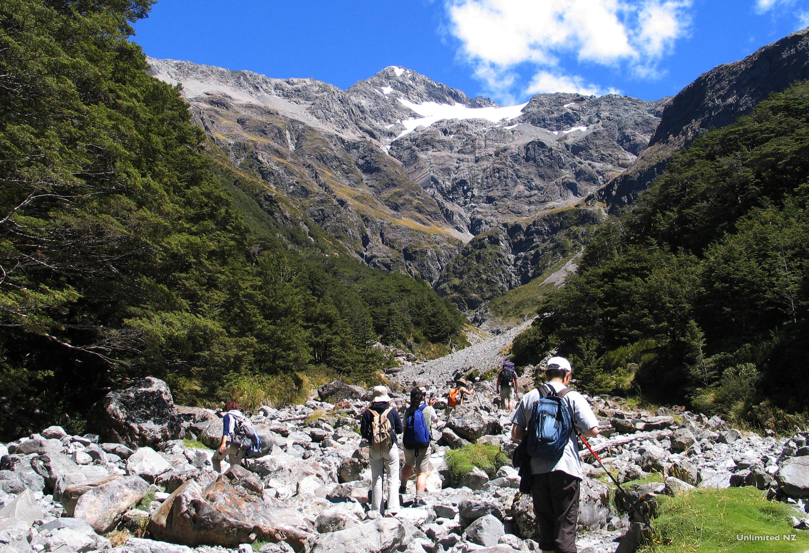 Wandelen in Bealey Valley in het Arthur's Pass National Park in Nieuw-Zeeland