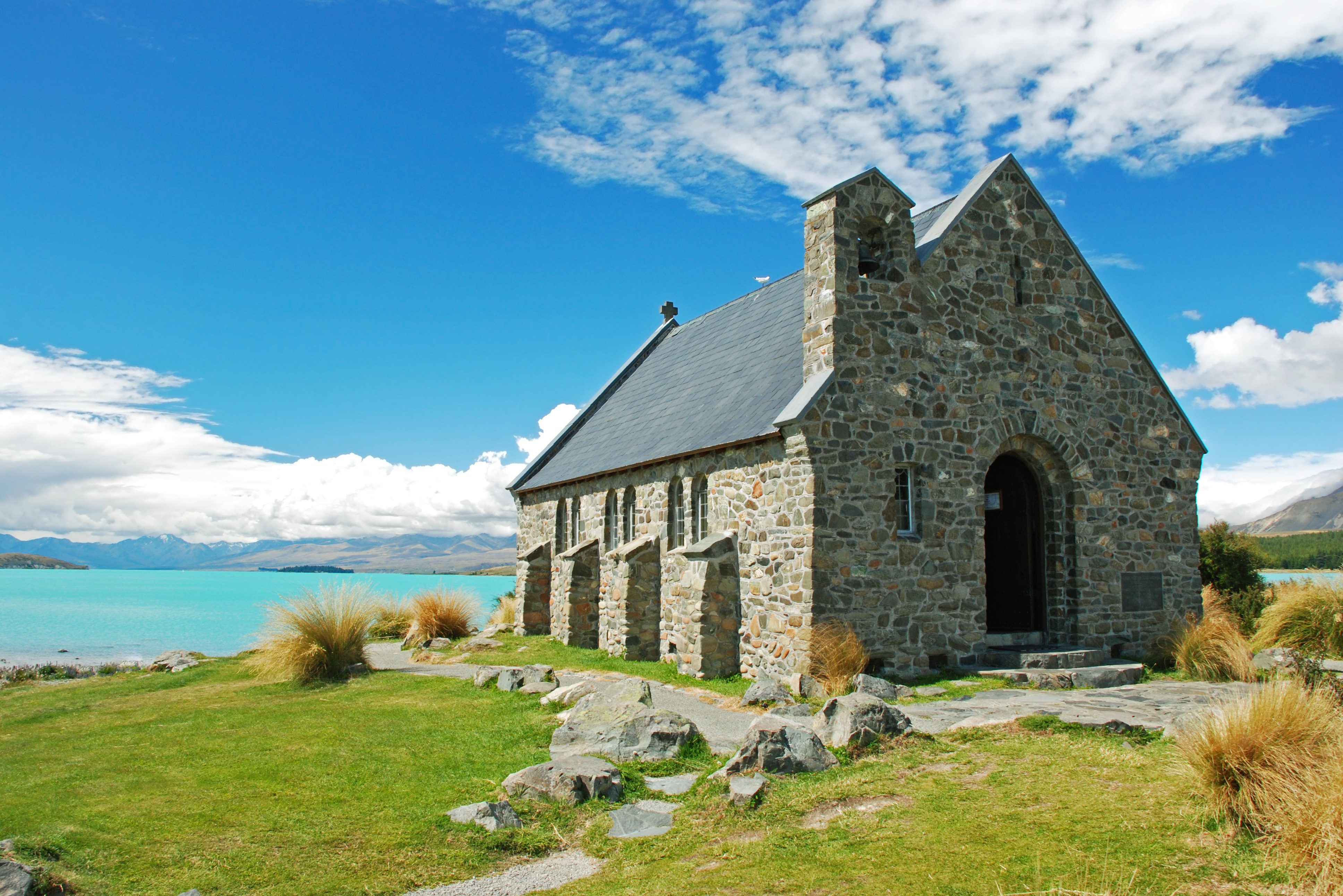 Church of the Good Shepherd bij Lake Tekapo in Nieuw-Zeeland