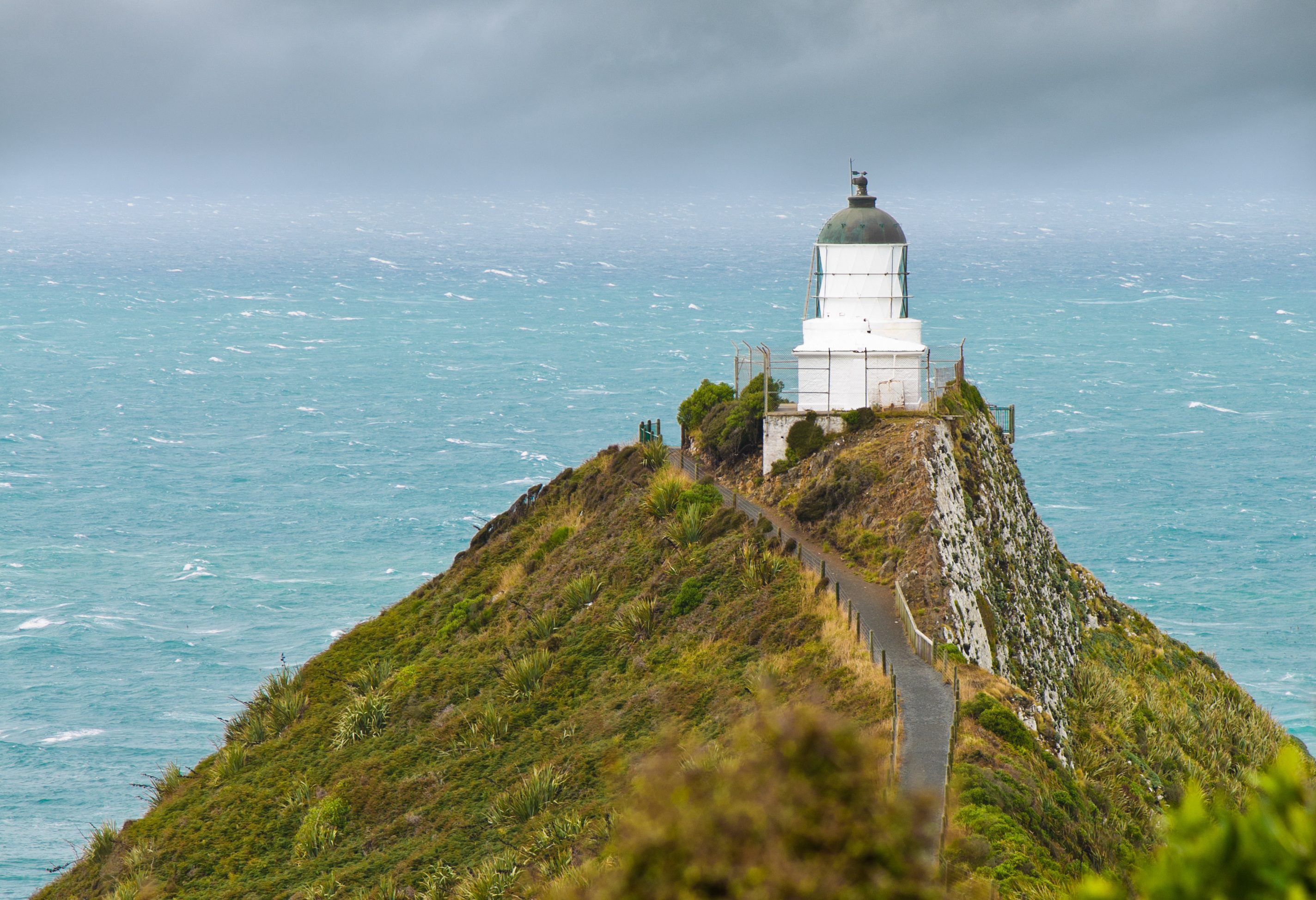 Vuurtoren op Nugget Point in The Catlins in Nieuw-Zeeland