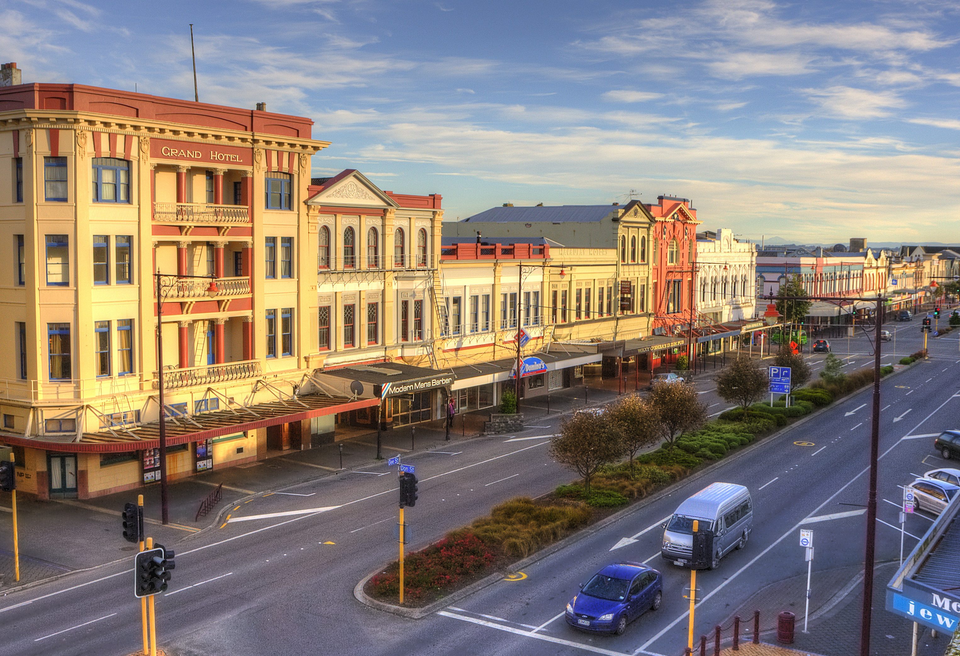 Centrum van Invercargill in Nieuw-Zeeland