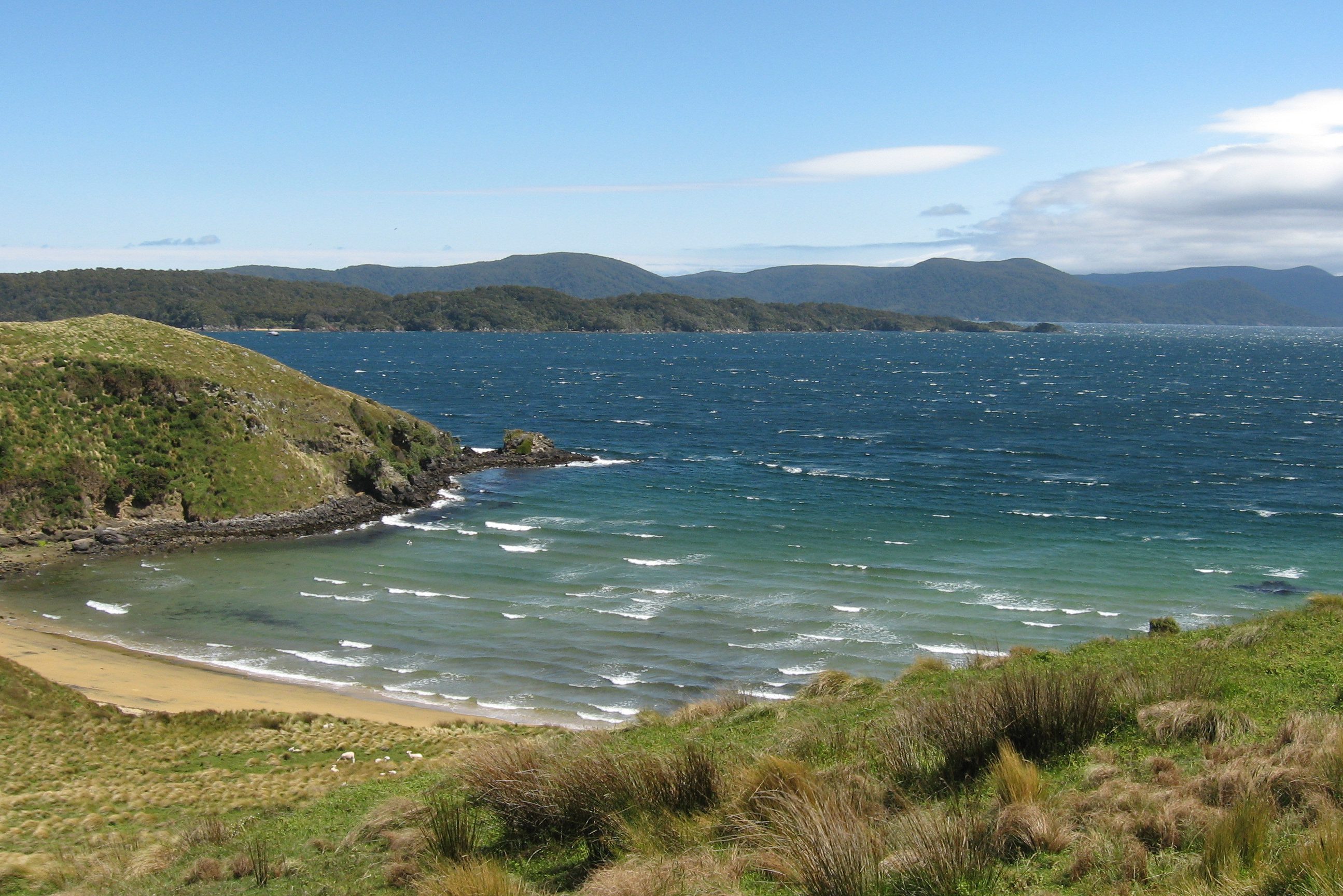 Uitzicht vanaf Stewart Island in Nieuw-Zeeland