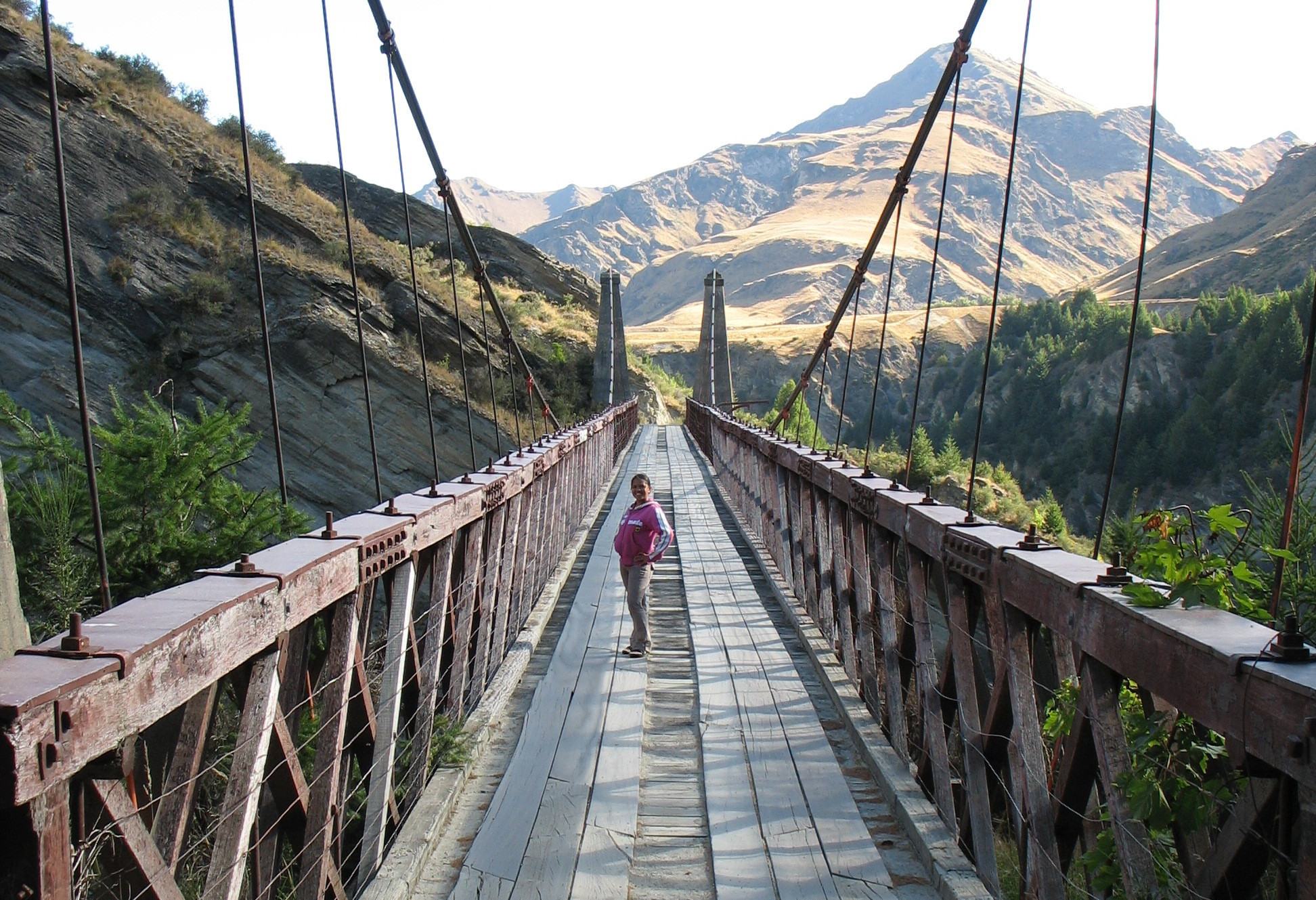 Skippers Canyon Bridge bij Queenstown in Nieuw-Zeeland