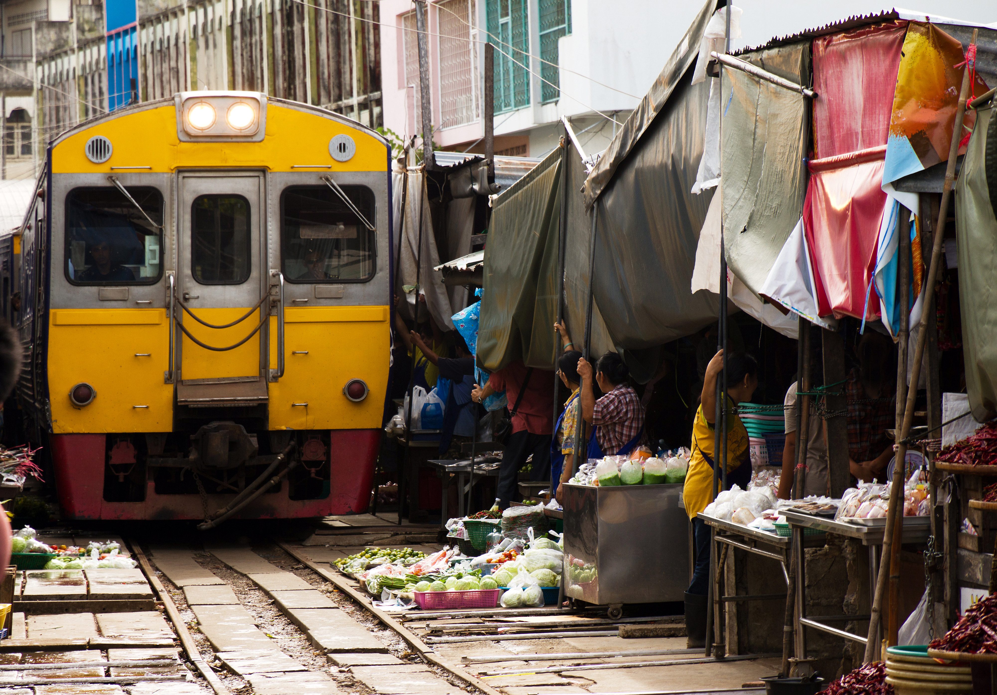 De Maeklong Railway Market in Bangkok, Thailand