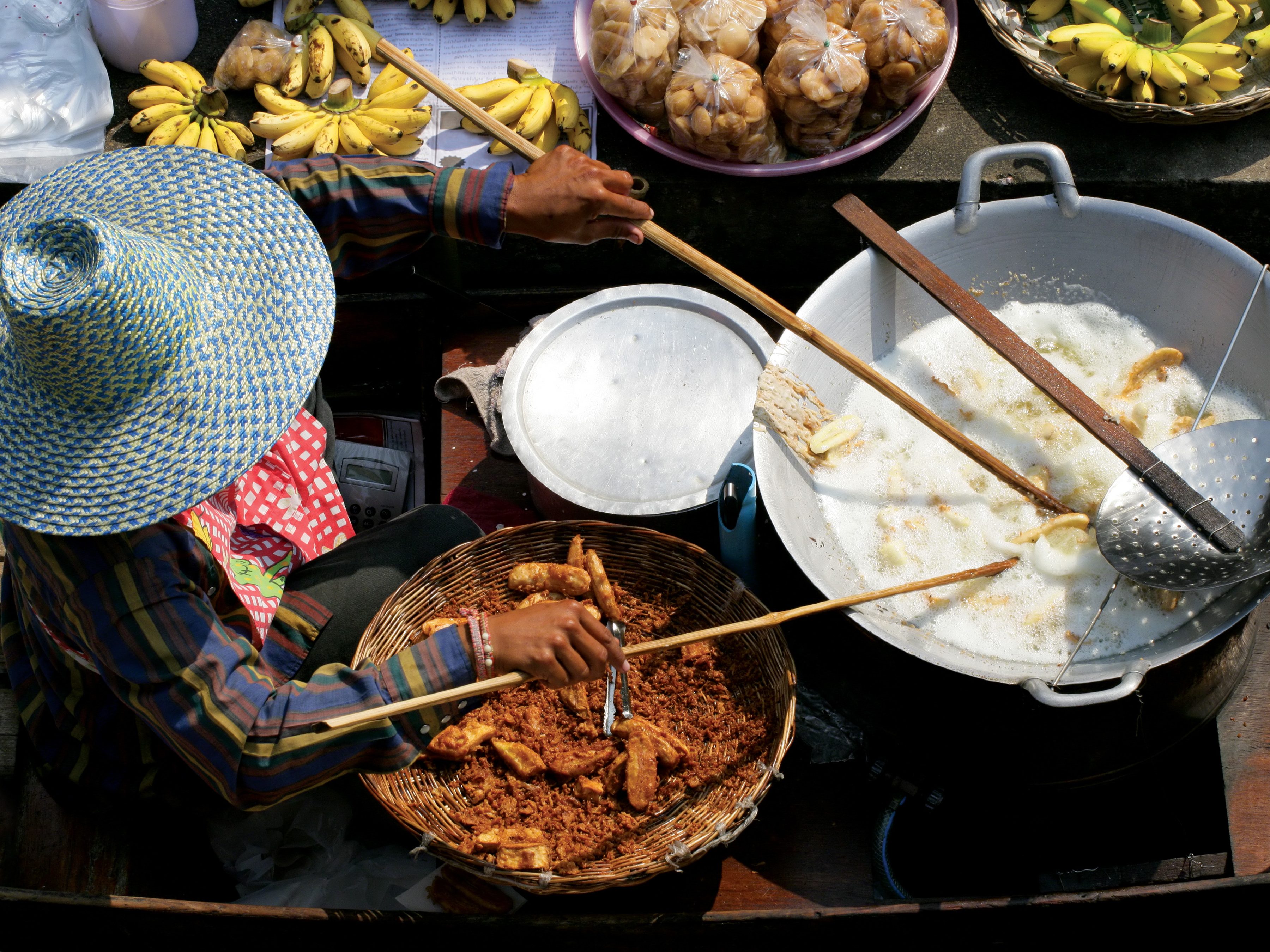 De drijvende markt van Bangkok, Damnoen Saduak, Thailand