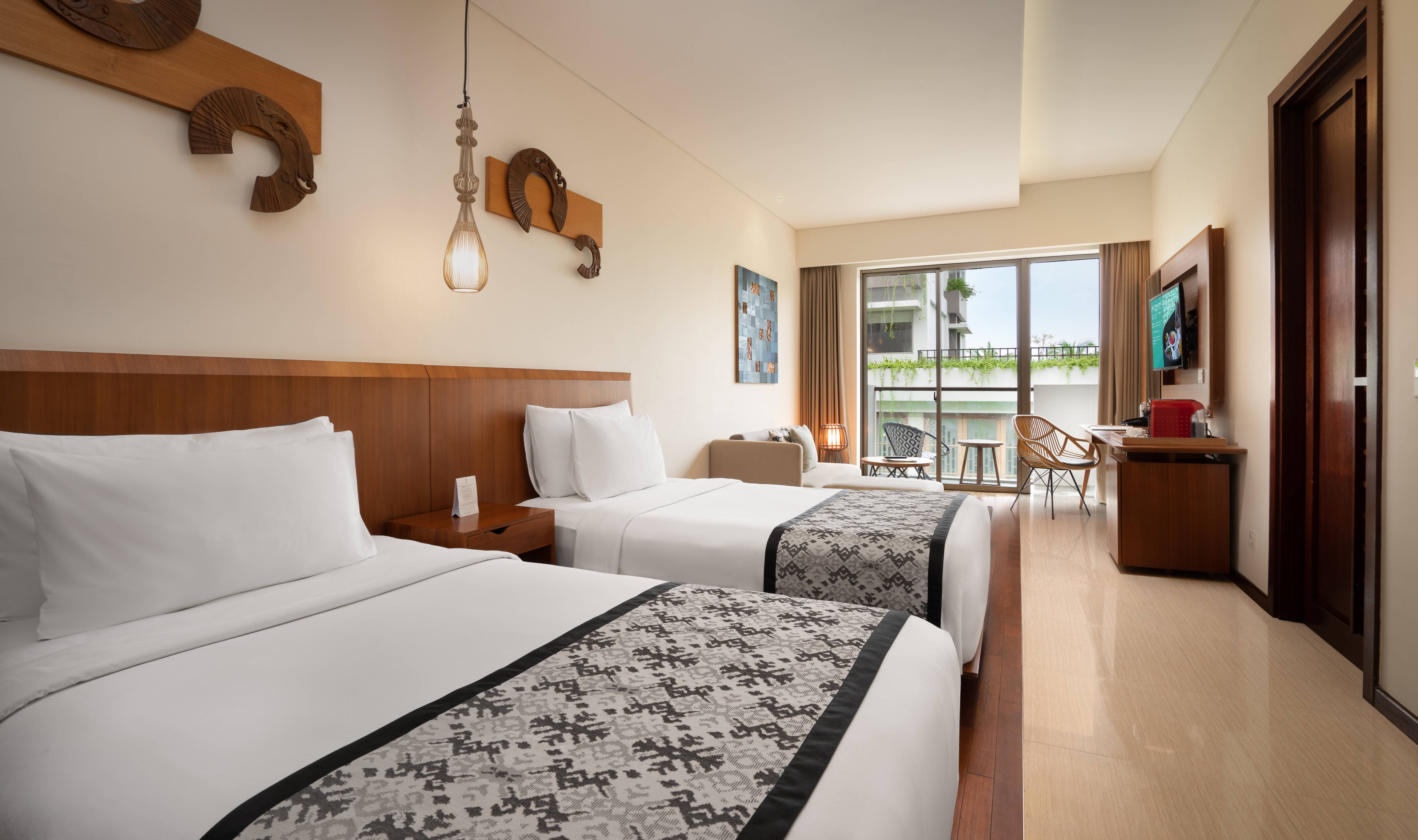 Deluxe twin kamer in het Merusaka Nusa Dua op Bali in Indonesie