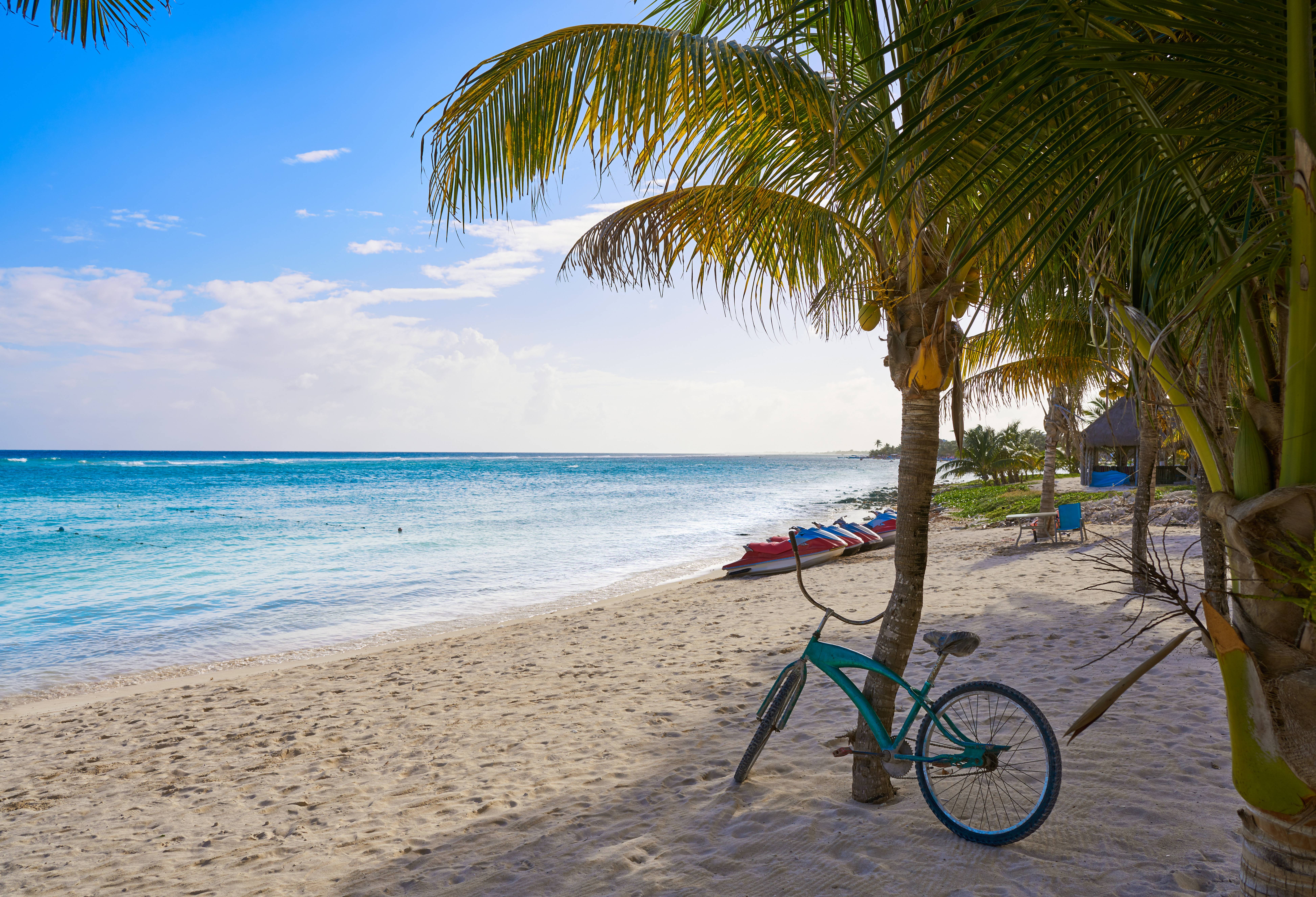 Strand van Mahahual in Yucatan