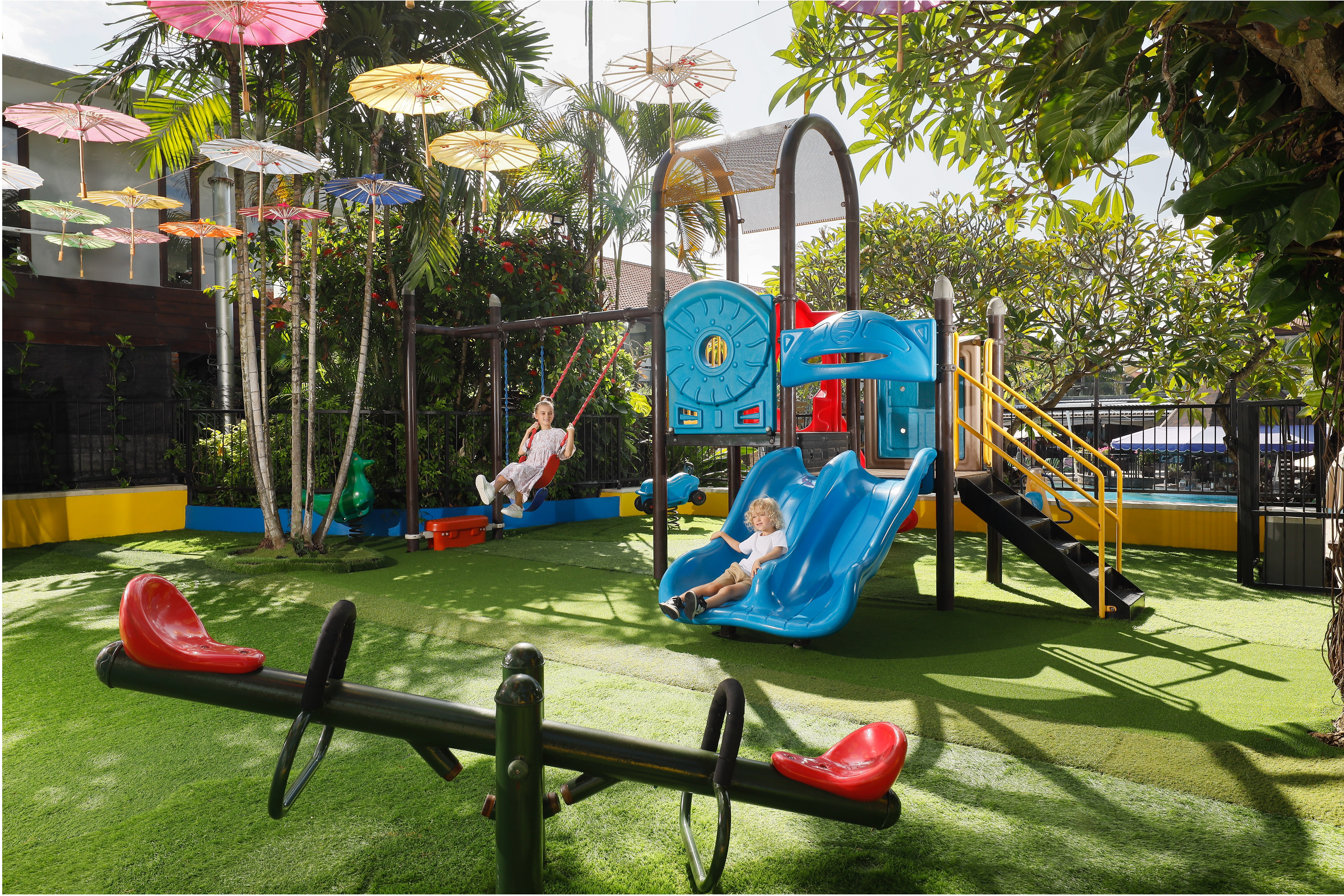 Speeltuin in het Bali Dynasty in Kuta Tuban op Bali