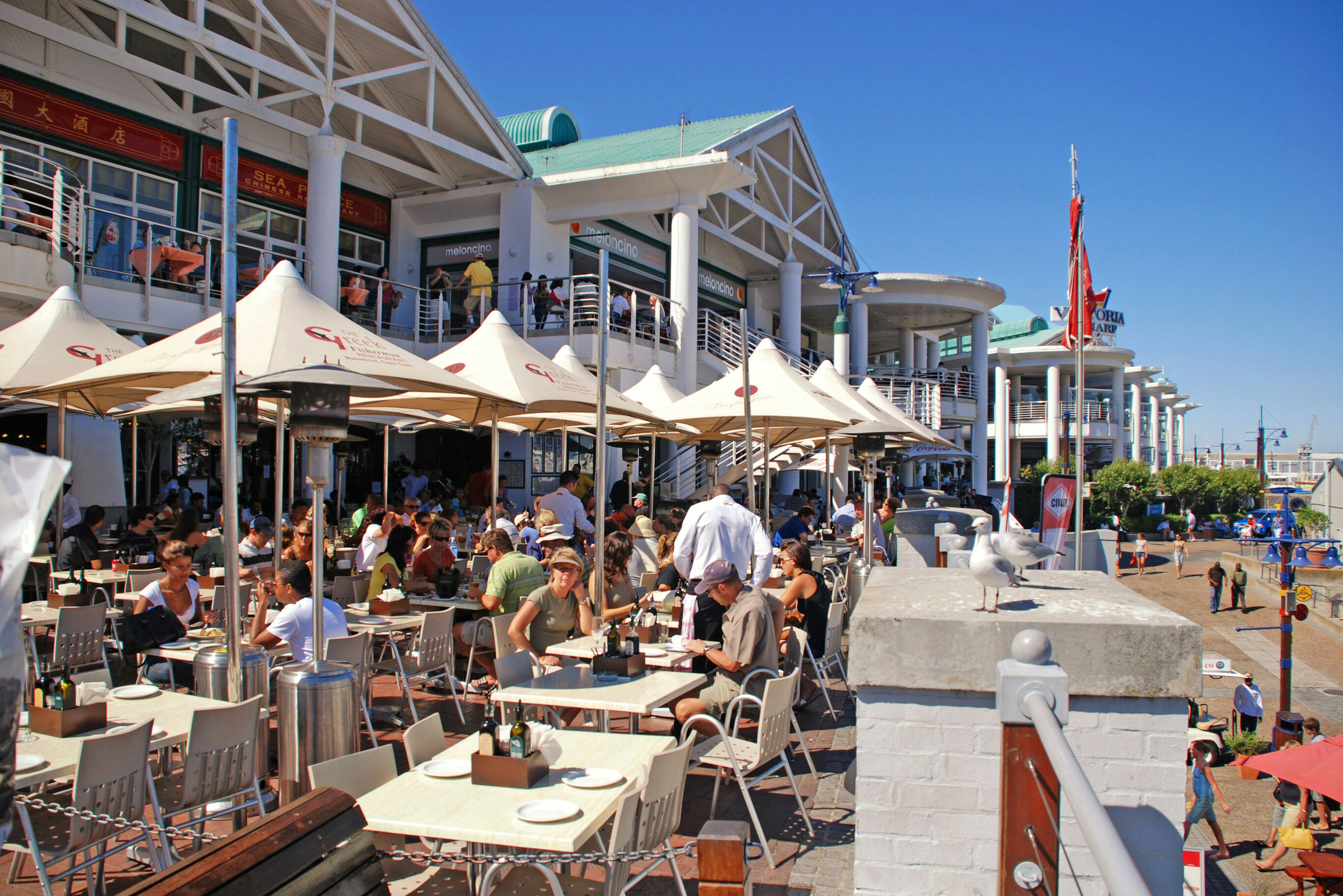 Terrasjes waterfront Kaapstad