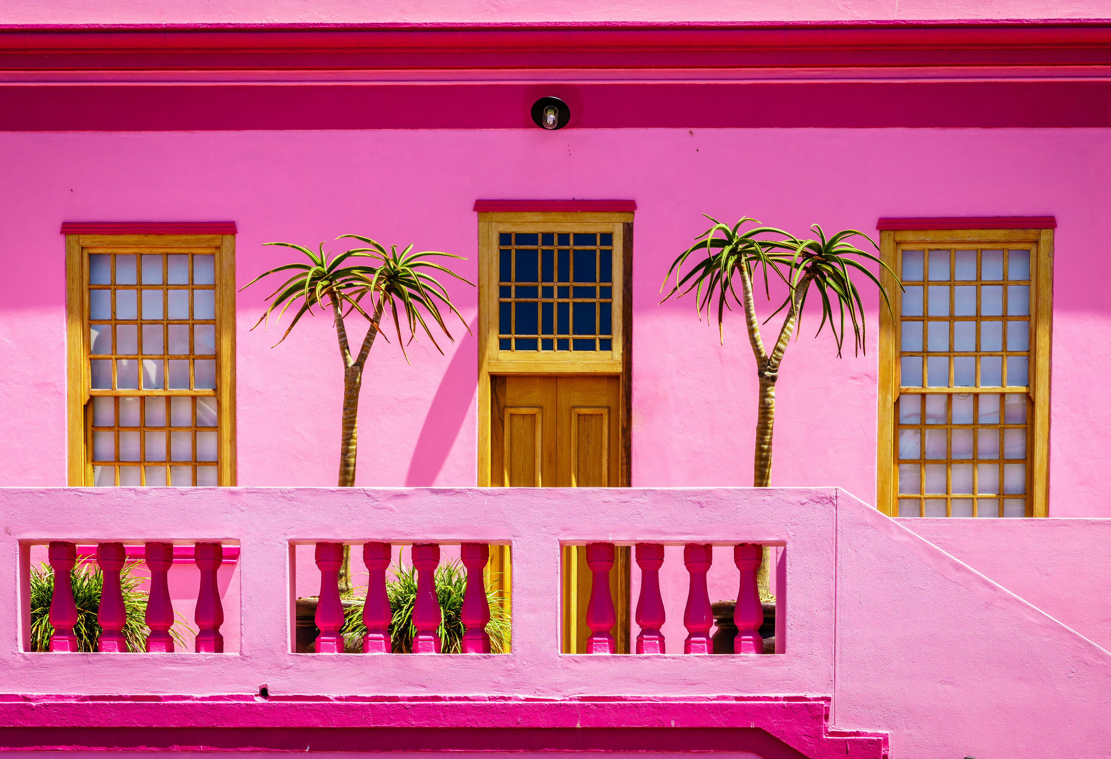 Roze woning Bo Kaap in Kaapstad