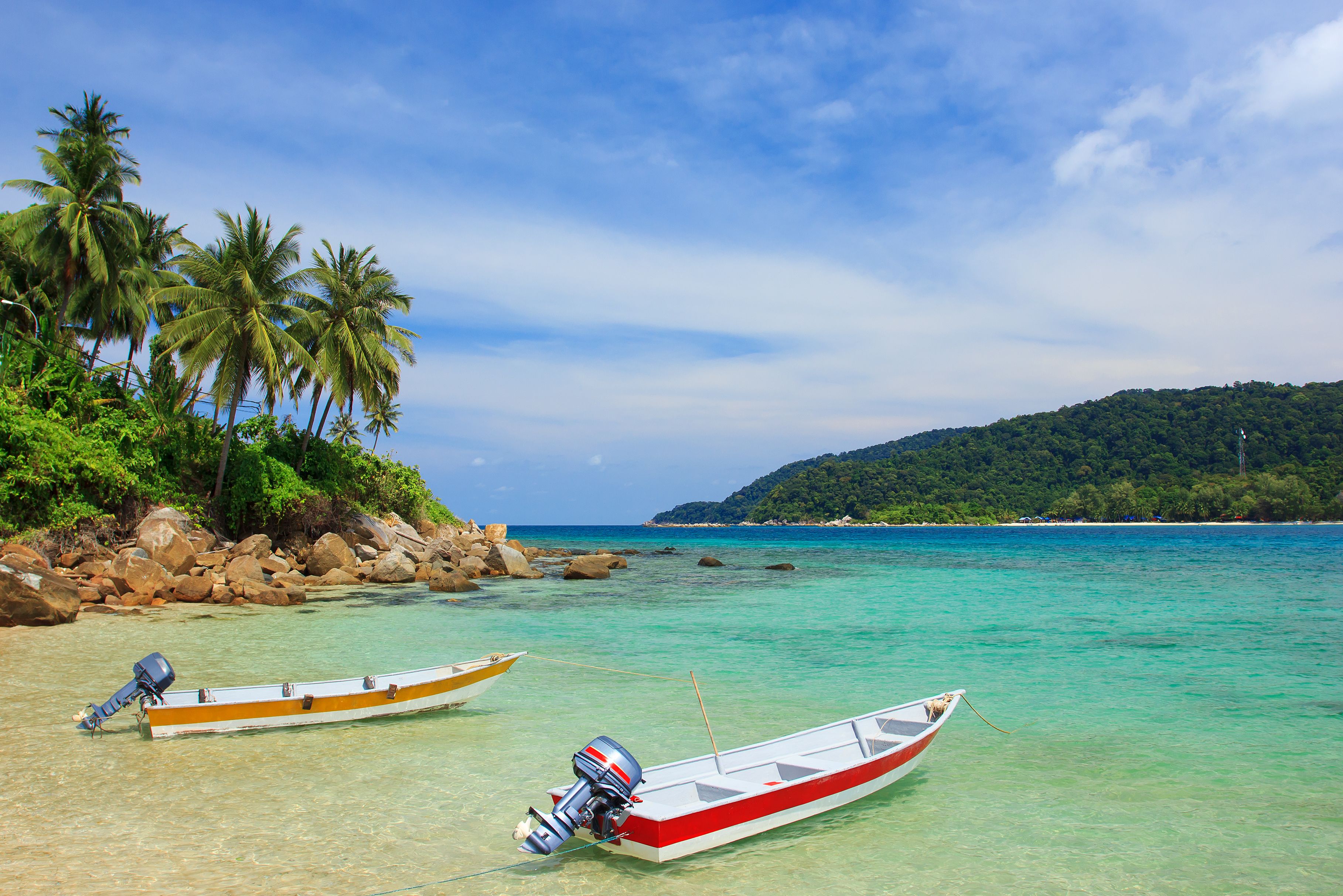 Perhentians boten bij het strand