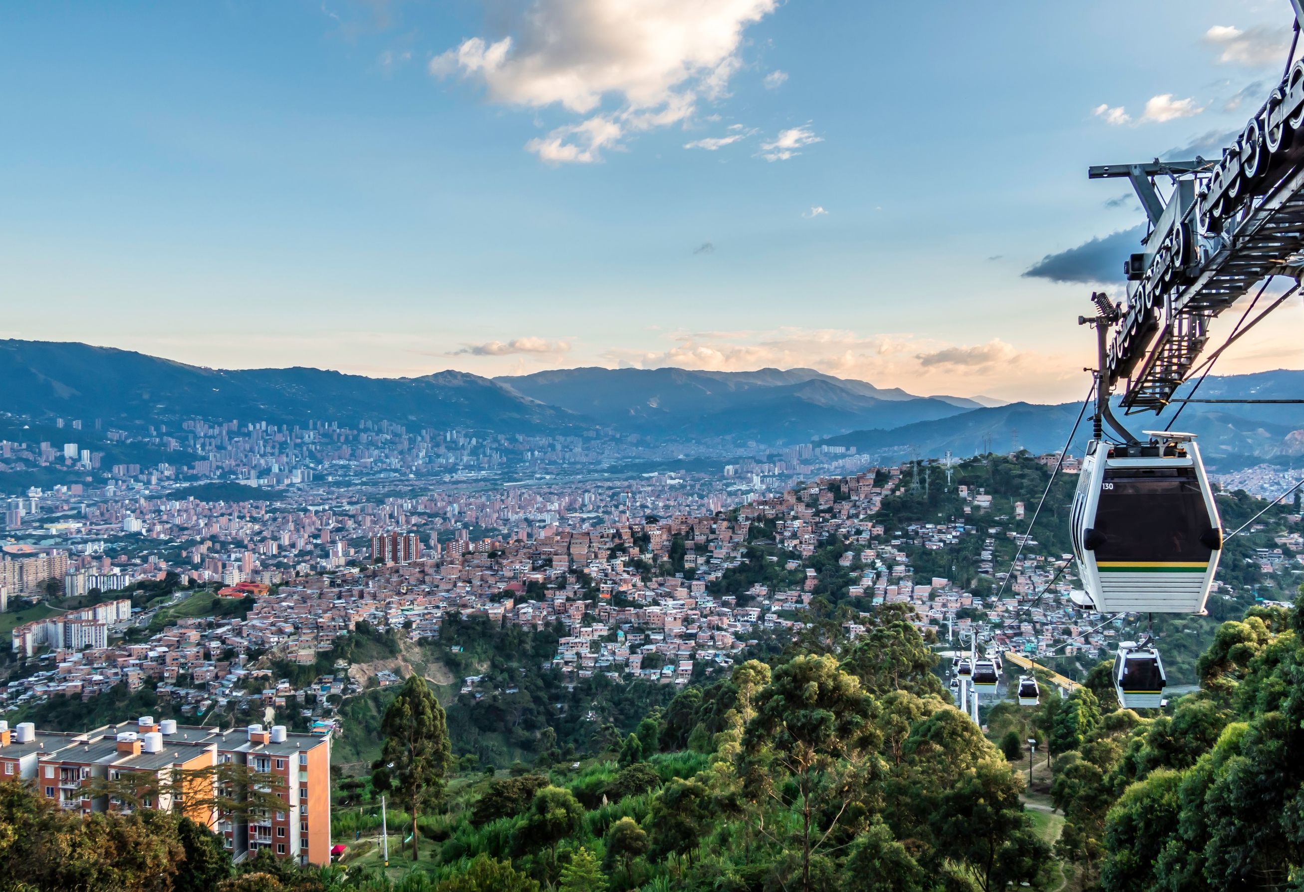 Medellin Skyline Kabelbaan in Colimbia