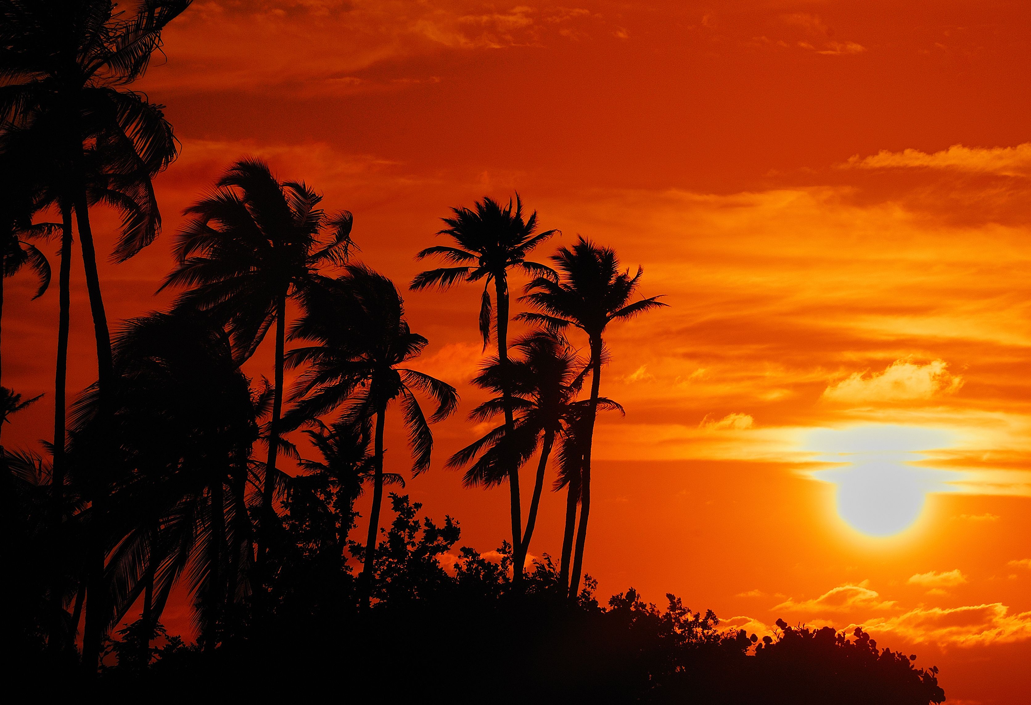 Zonsondergang bij Punta Faro, Colombia