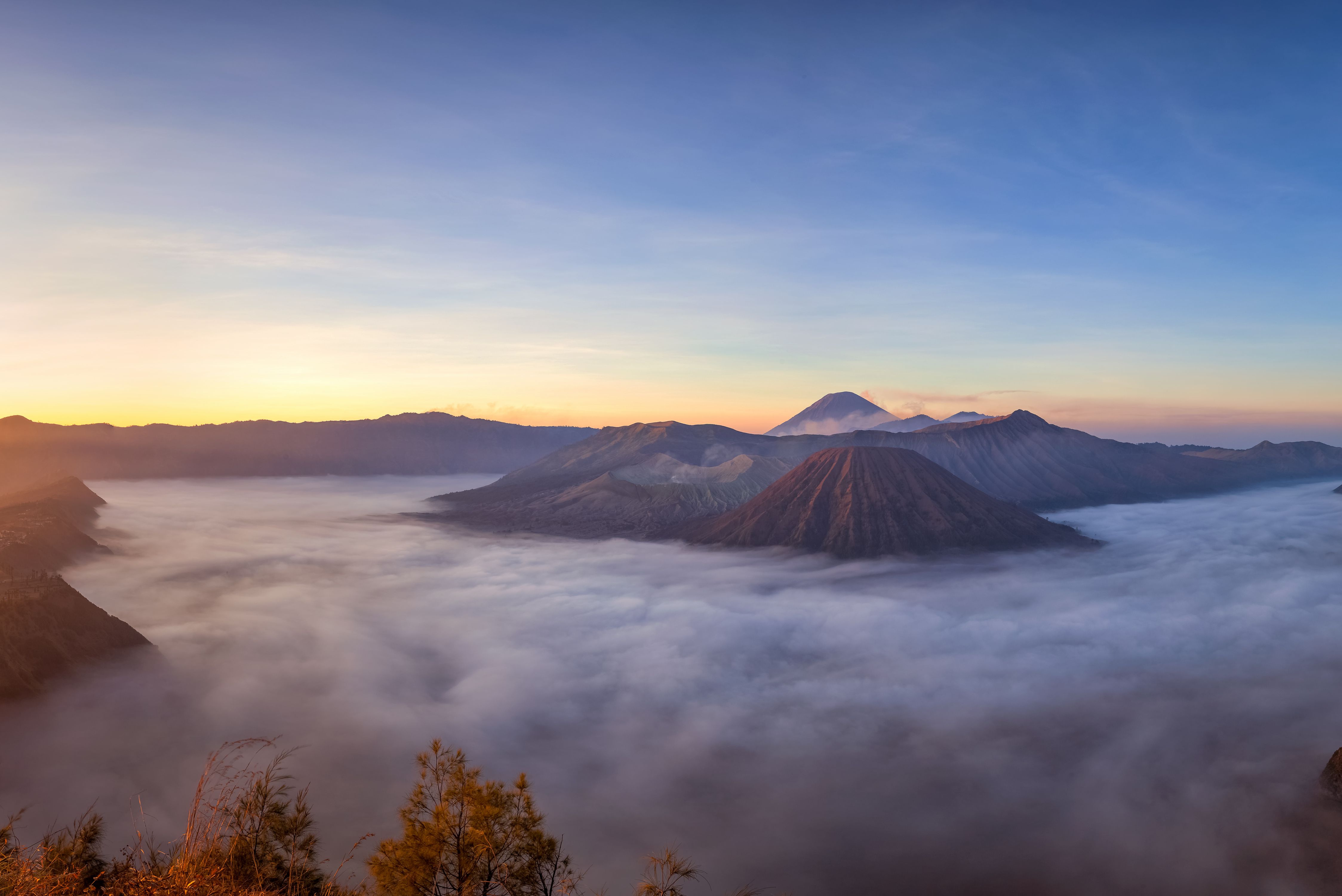 Uitzicht op de Bromo vulkaan op Java in Indonesie