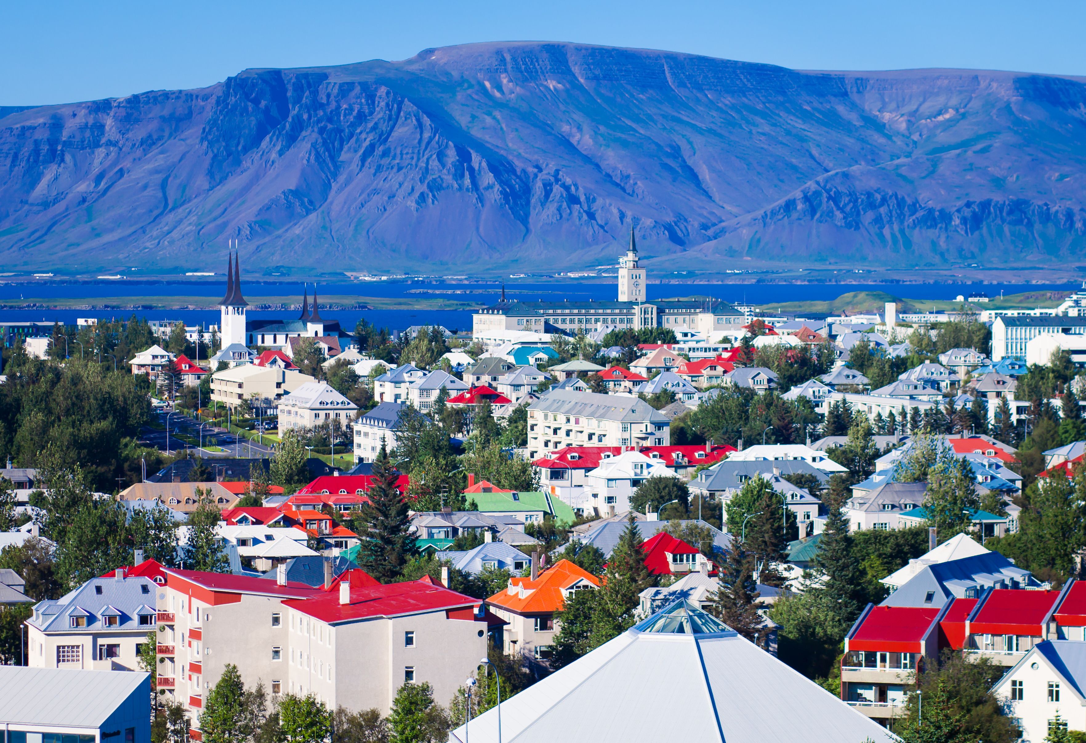 Uitzicht over de stad IJsland