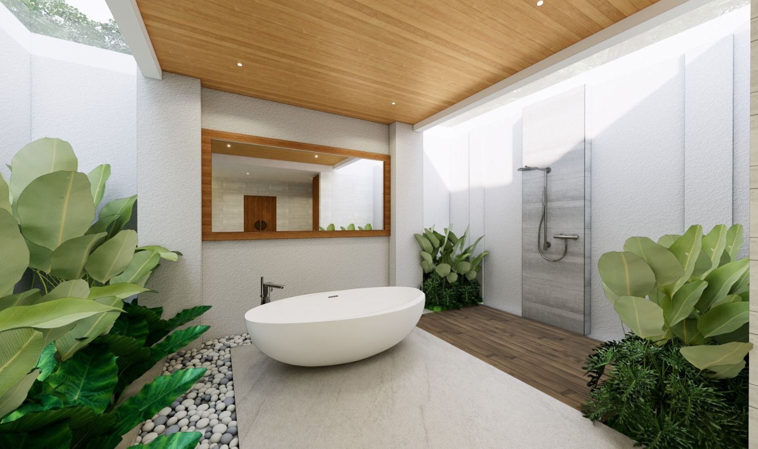 Badkamer van de One Bedroom Signature Pool Villa in Tonys Vilas Resort in Seminyak op Bali