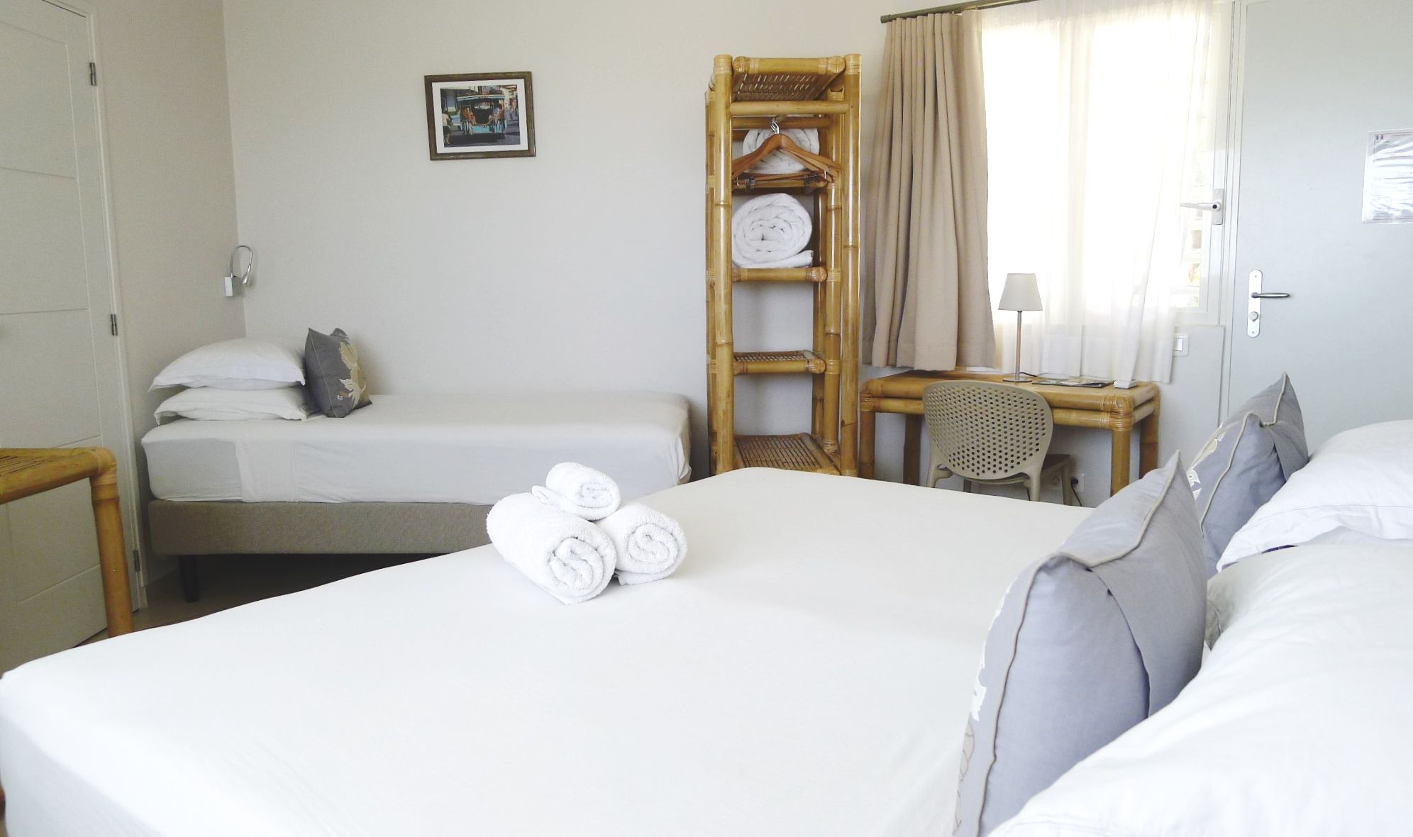 Triple kamer in het Fare Suisse in Papeete op Tahiti in Frans-Polynesie