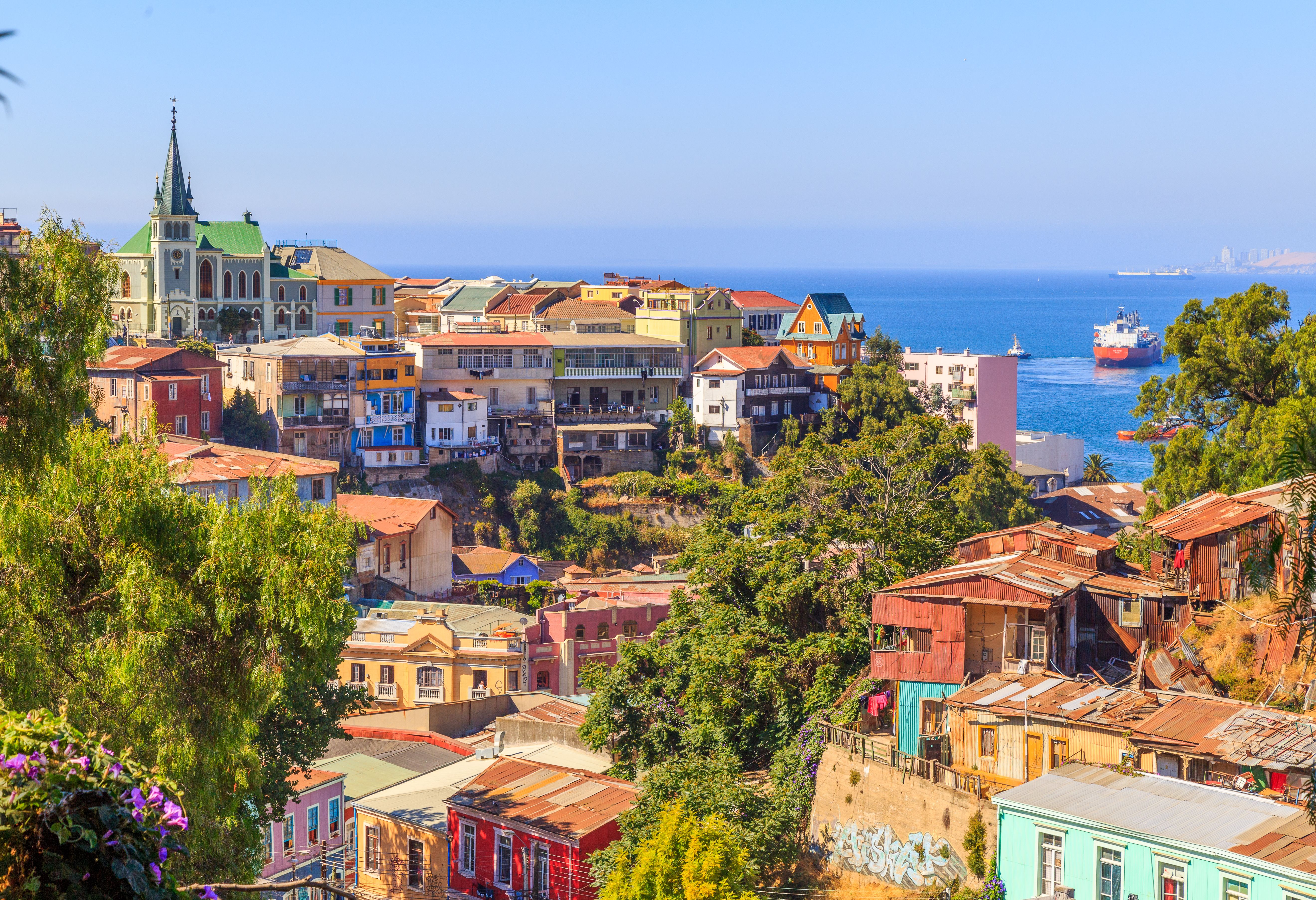 Gekleurde huisjes in Valparaiso