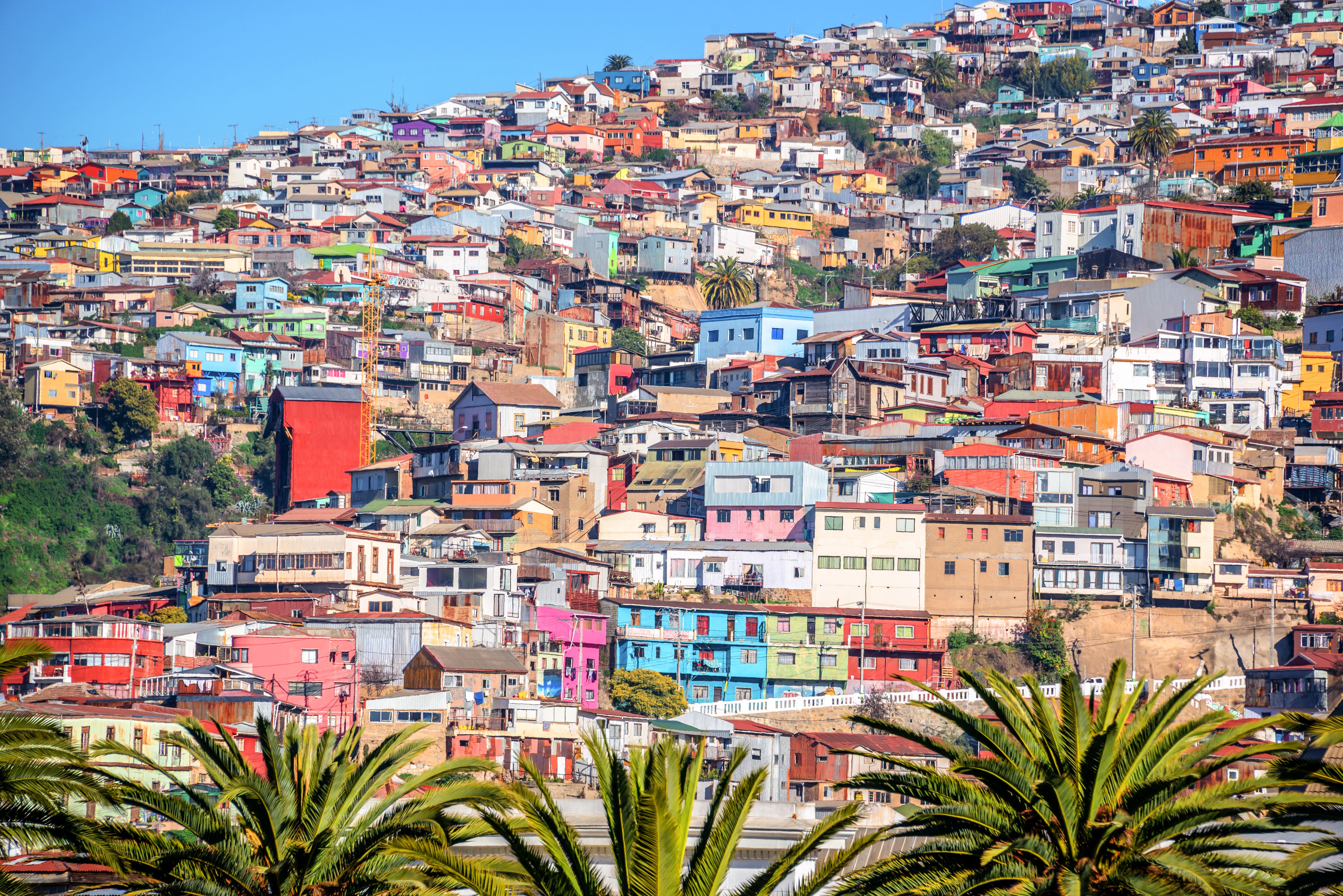 Gekleurde huisjes in Valparaiso