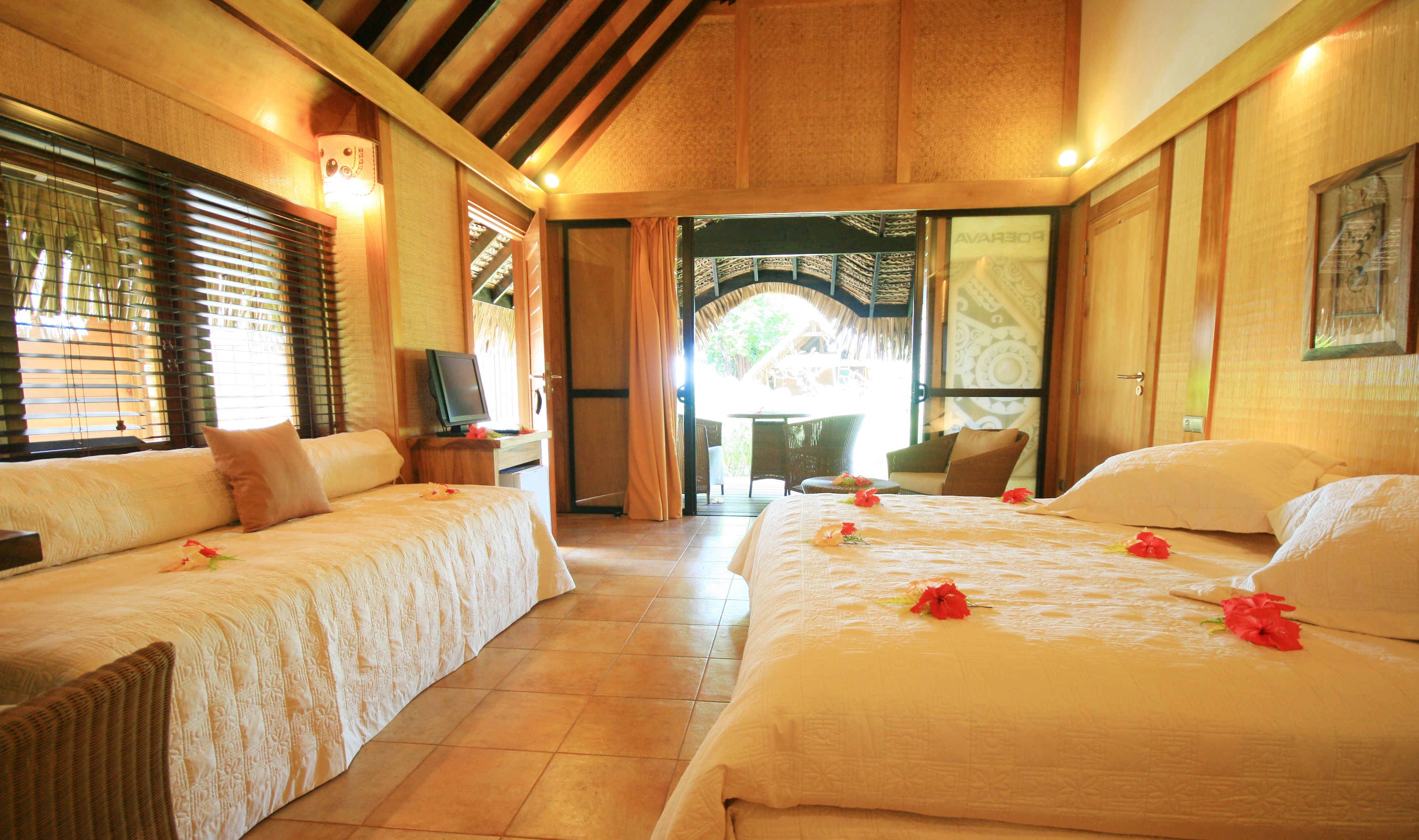 Garden Bungalow in Hotel Le Mahana op Huahine in Frans-Polynesie