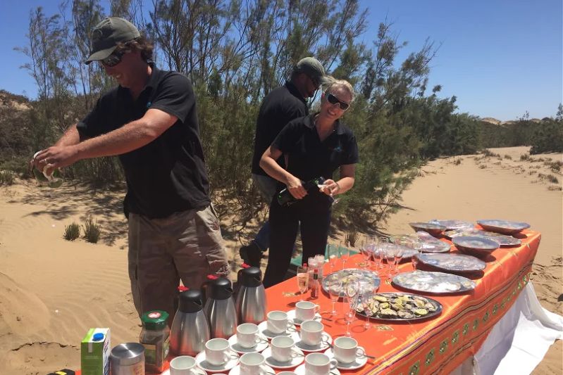 Lunch tijdens de tour