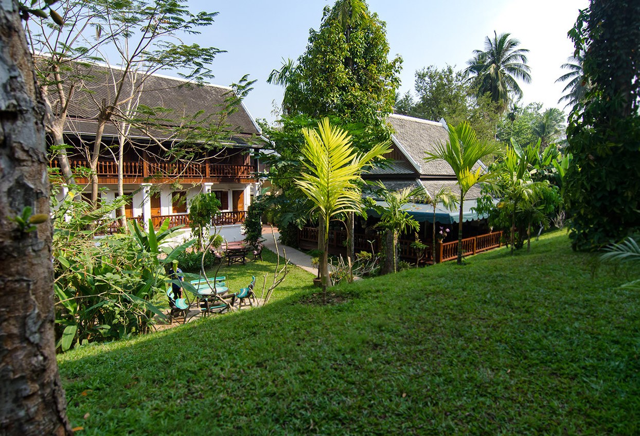 Tuin van het Villa Chitdara in Luang Prabang in Laos