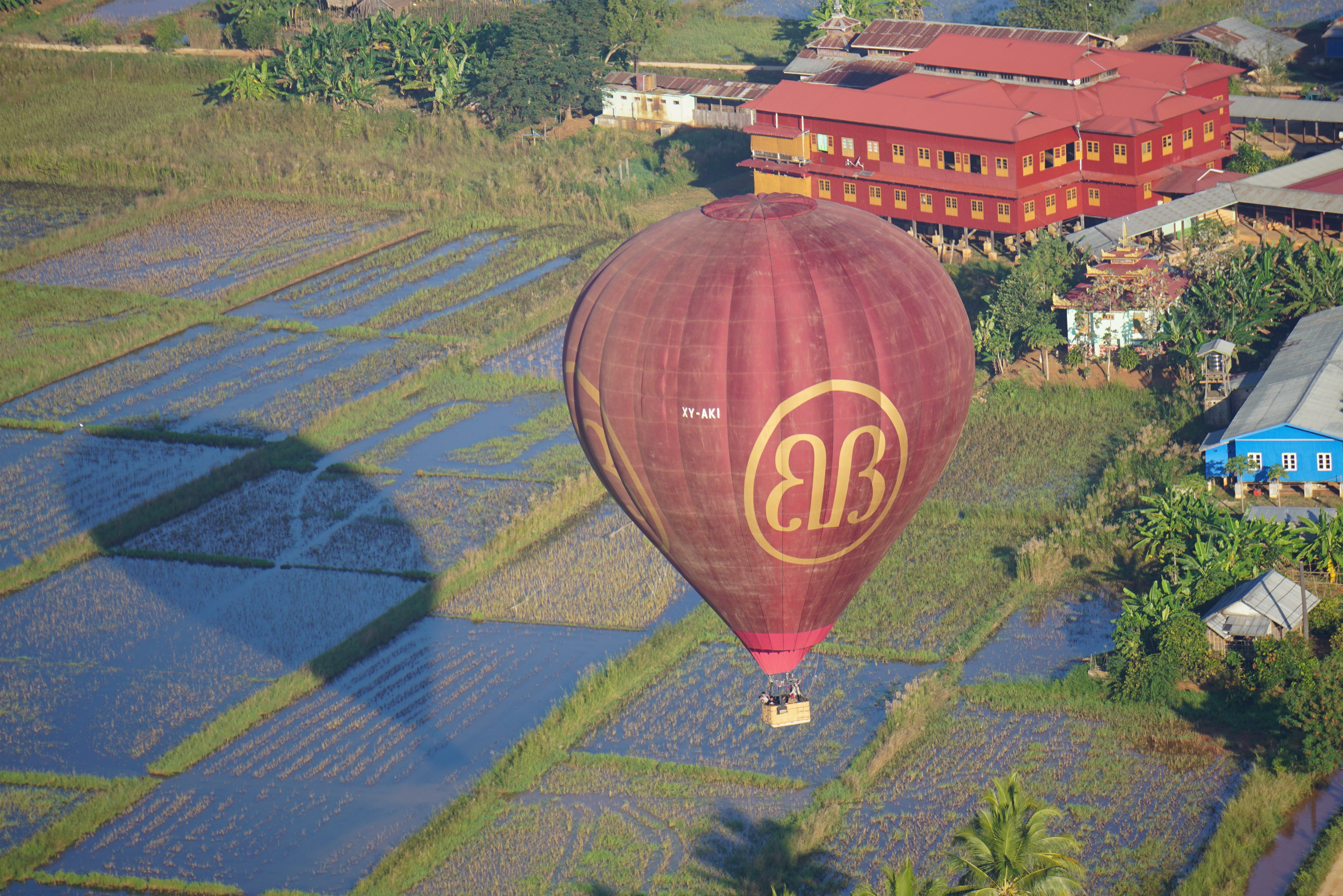 Ballonvaart Inle Lake Myanmar