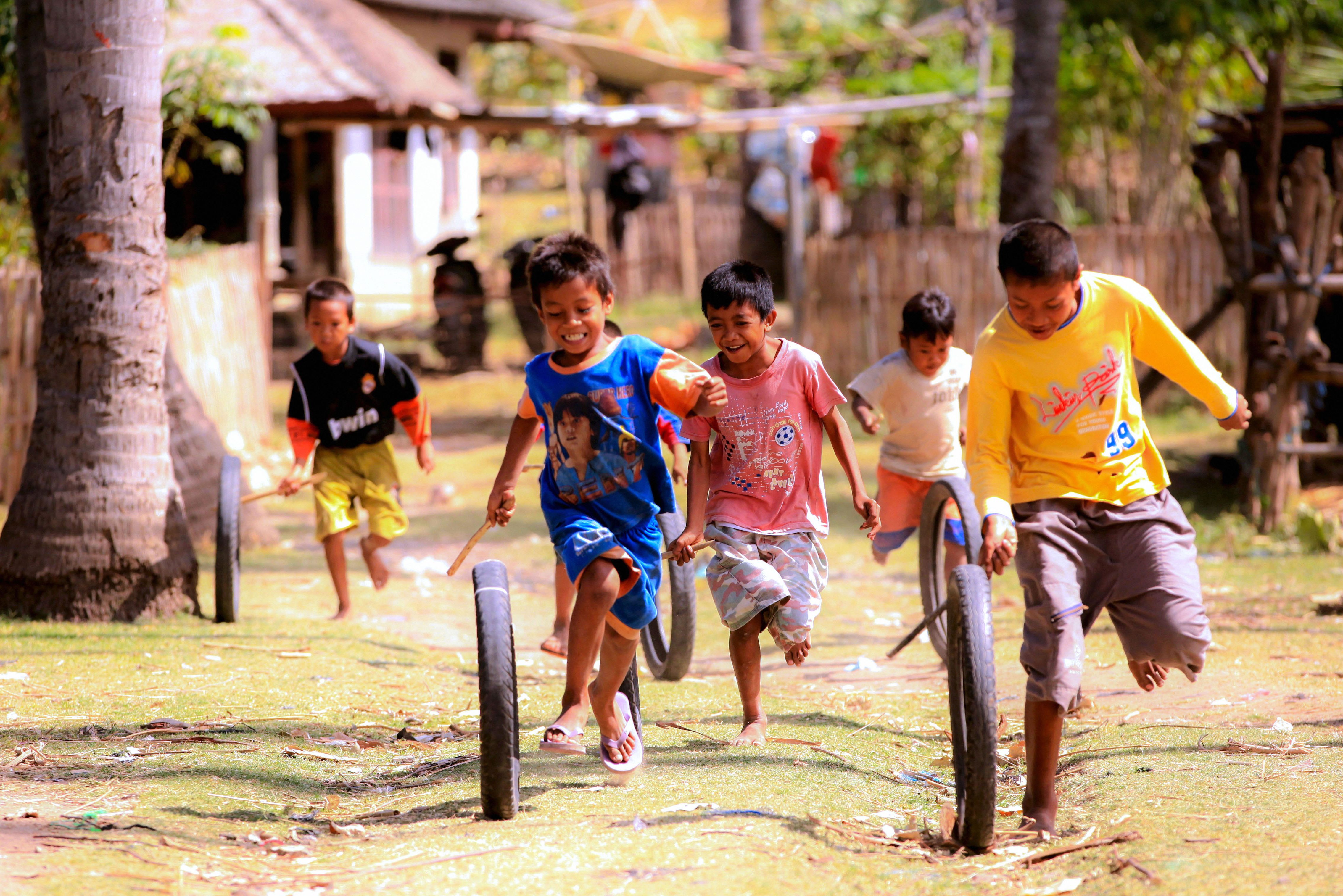 Spelende kinderen op Lombok