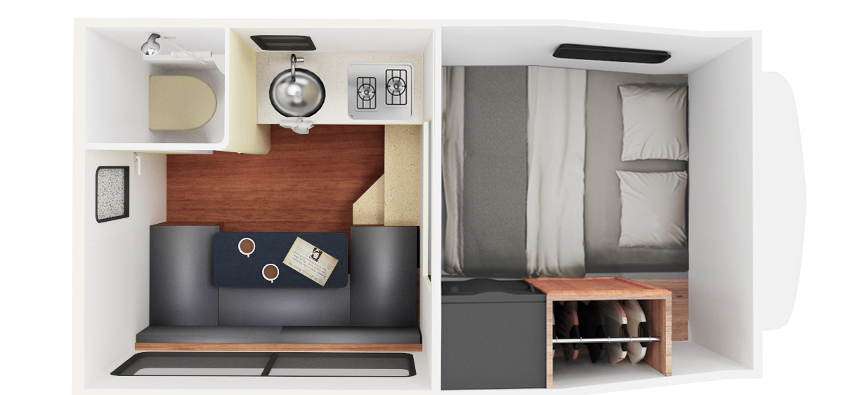 Cruise Canada T17 Truck camper dagindeling