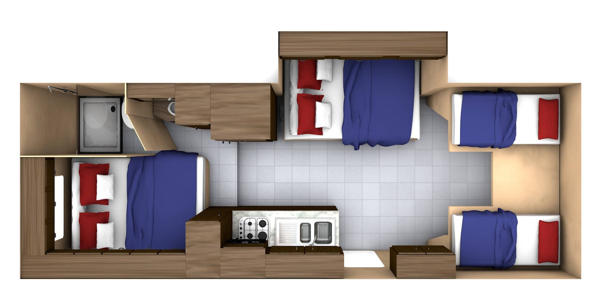 Canadream Midi Motorhome camper MHB nachtindeling