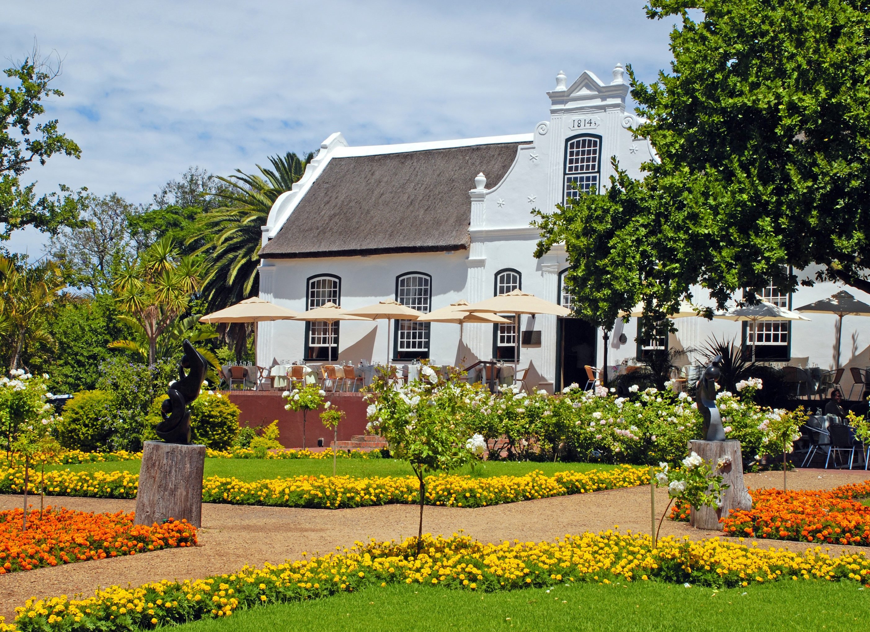 Kaapse huizen in Western cape in Zuid-Afrika
