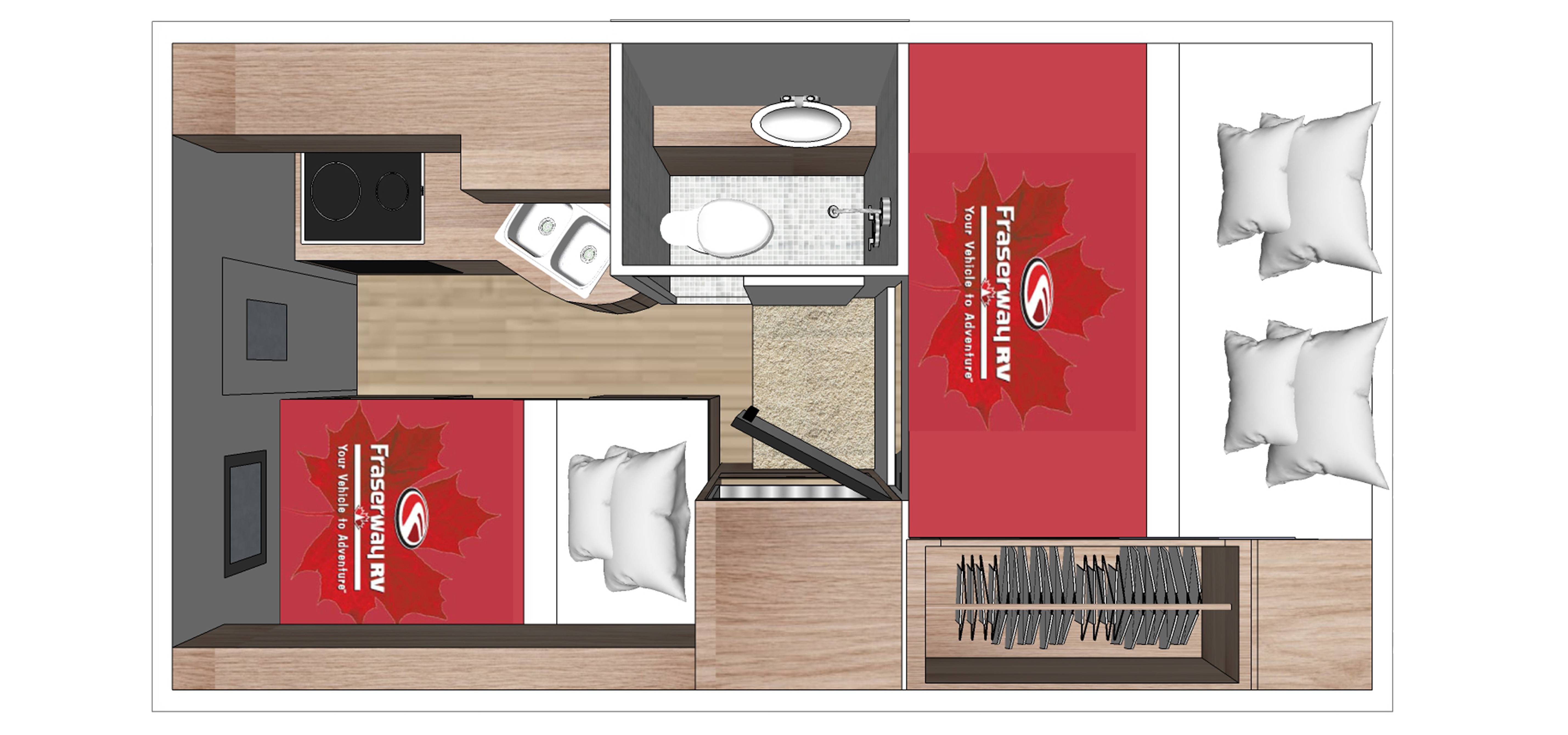 Canada Fraserway Truck camper nachtindeling