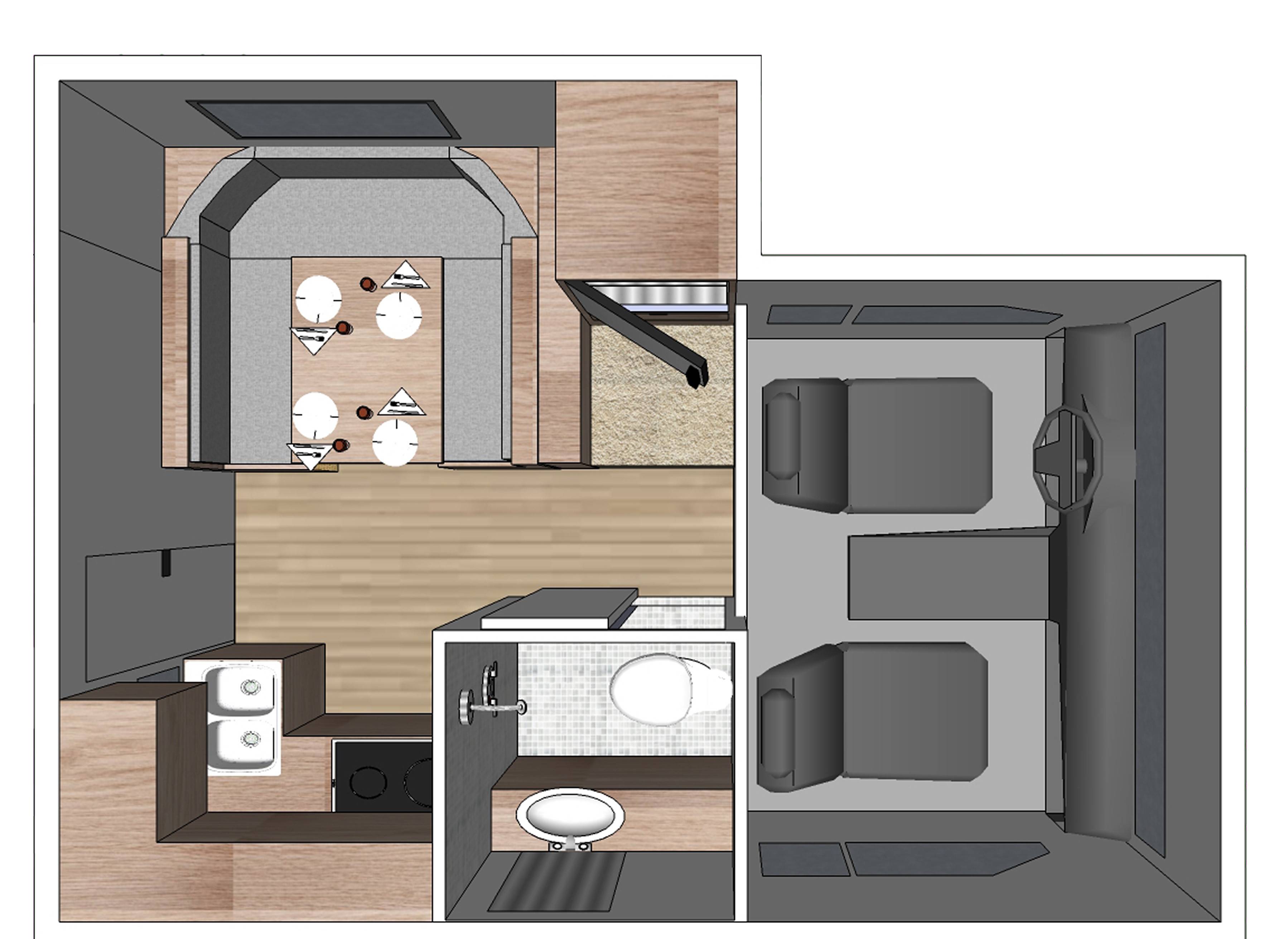 Fraserway Truck camper slideout dagindeling