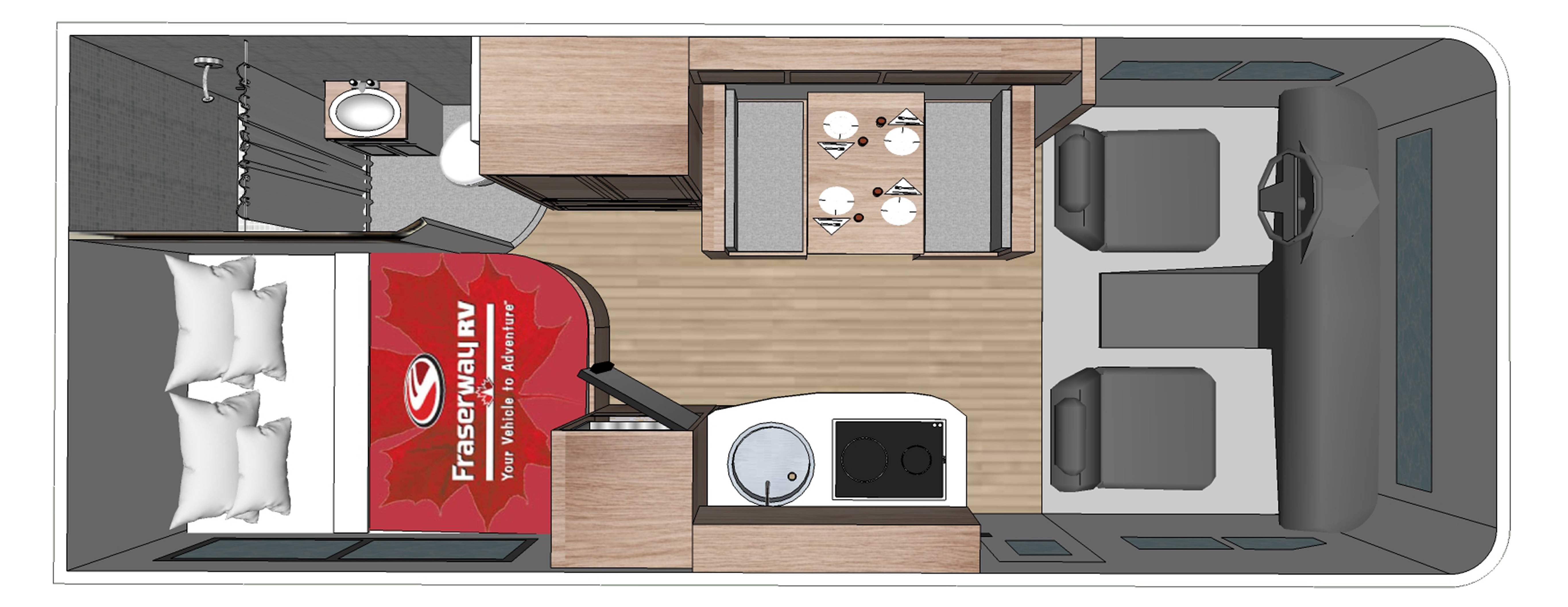 Fraserway C-Medium camper dagindeling