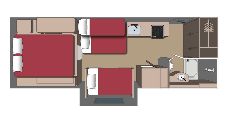 Fraserway Overlander camper nachtindeling