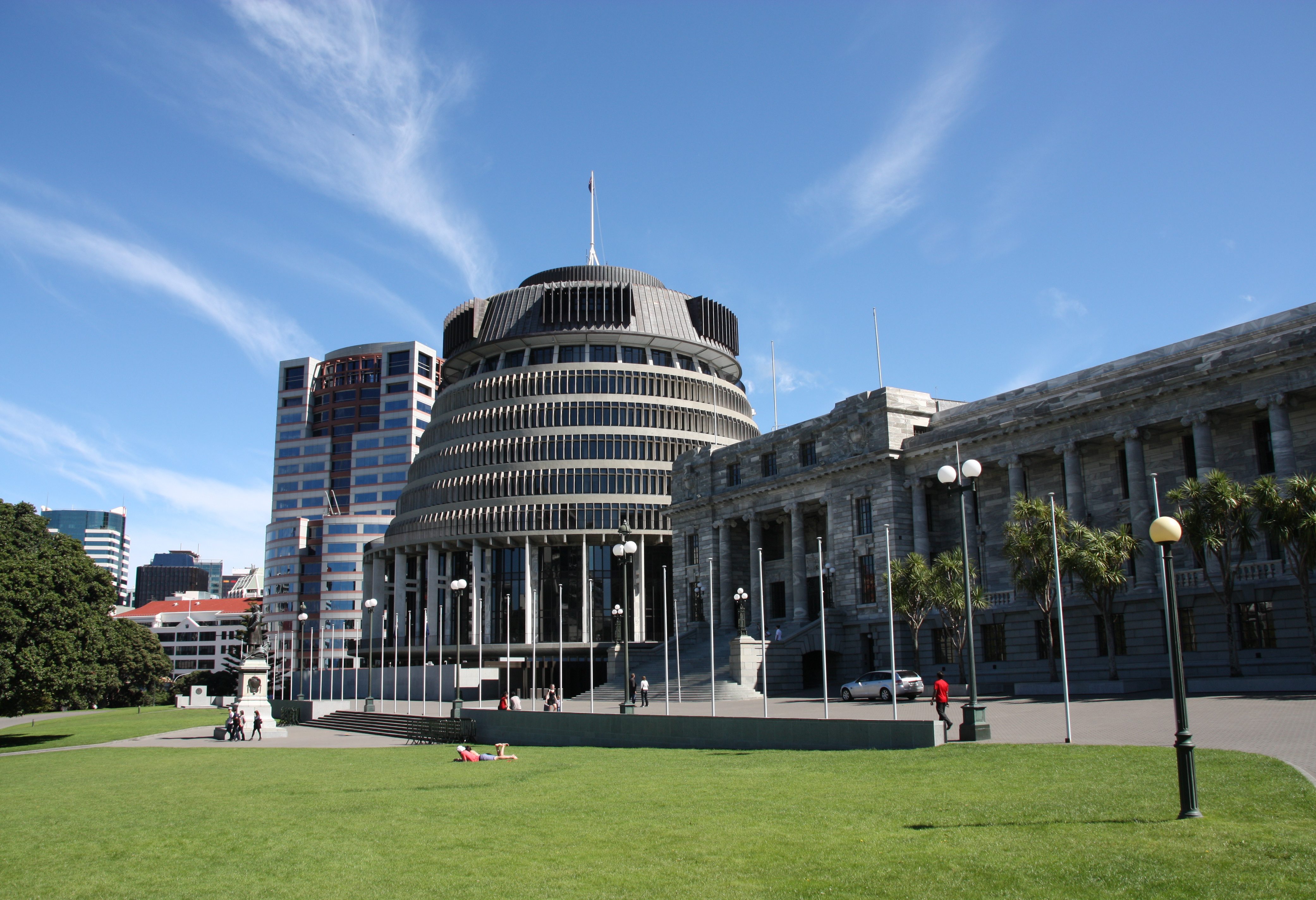 Beehive parlementsgebouw in Wellington in Nieuw-Zeeland