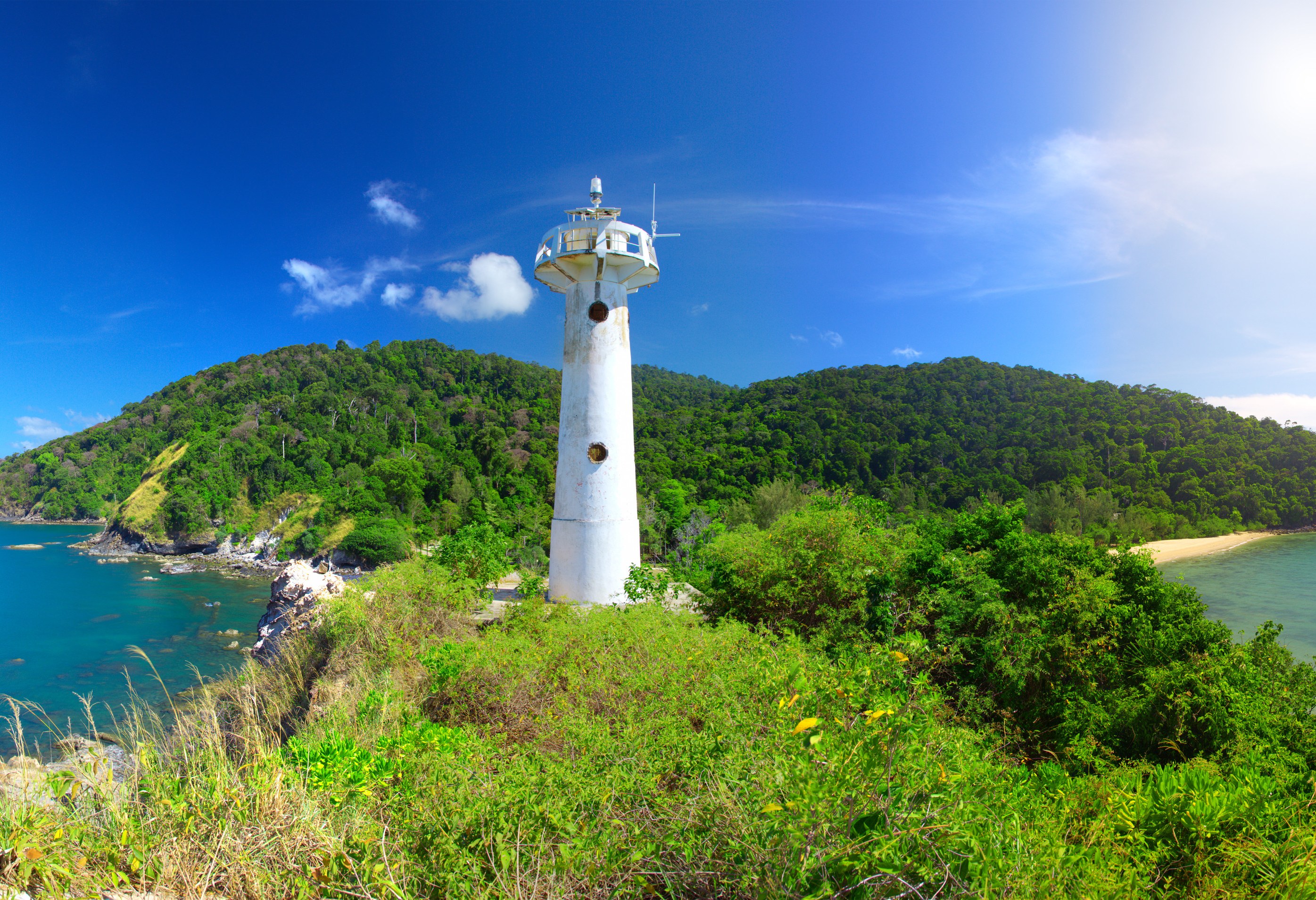 Vuurtoren bij het Mu Koh Lanta National Park op Koh Lanta, Thailand