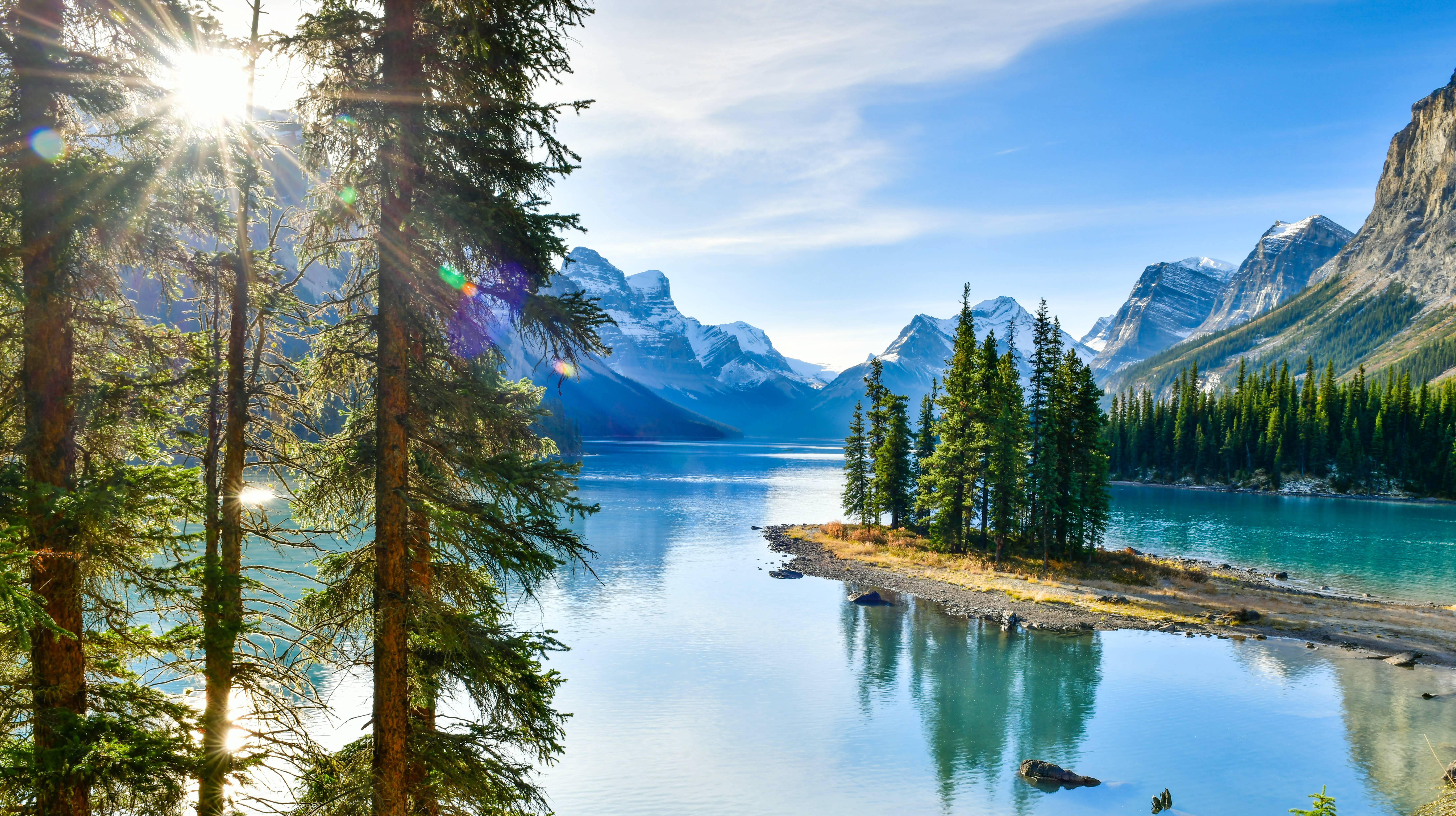 Spirit Island in de Rocky Mountains, Canada