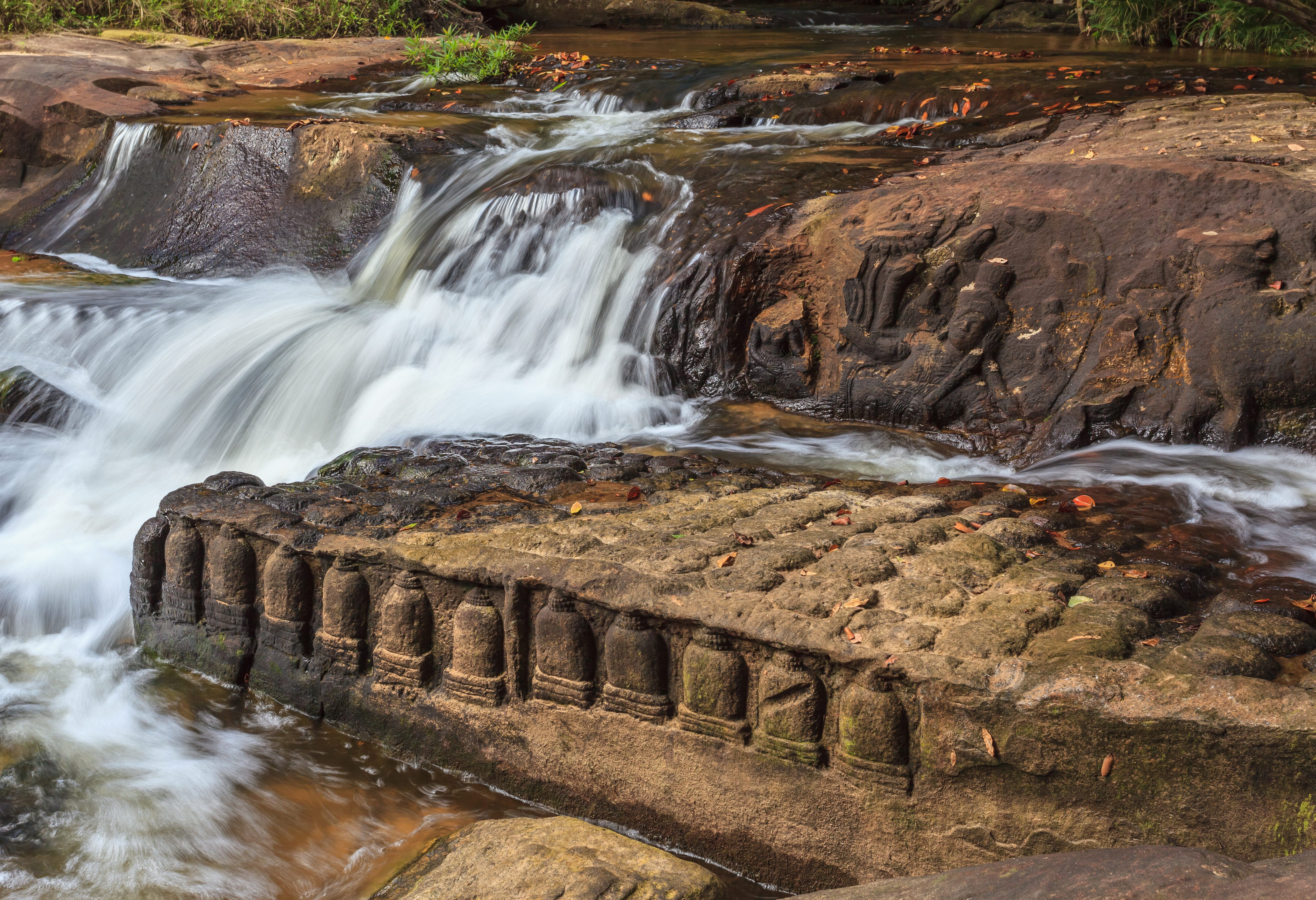 Kbal Spean waterval in de omgeving van Siem Reap in Cambodja